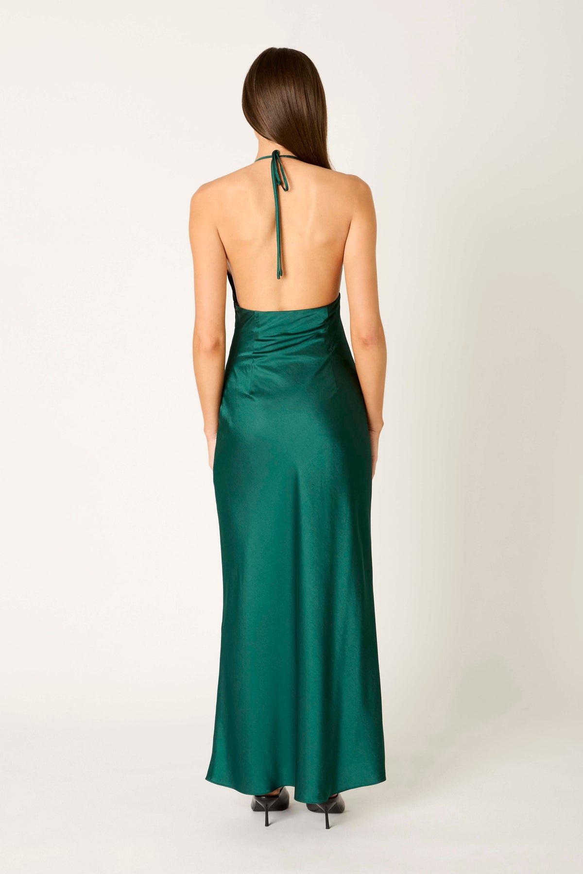 Otis Dress in hunter back view