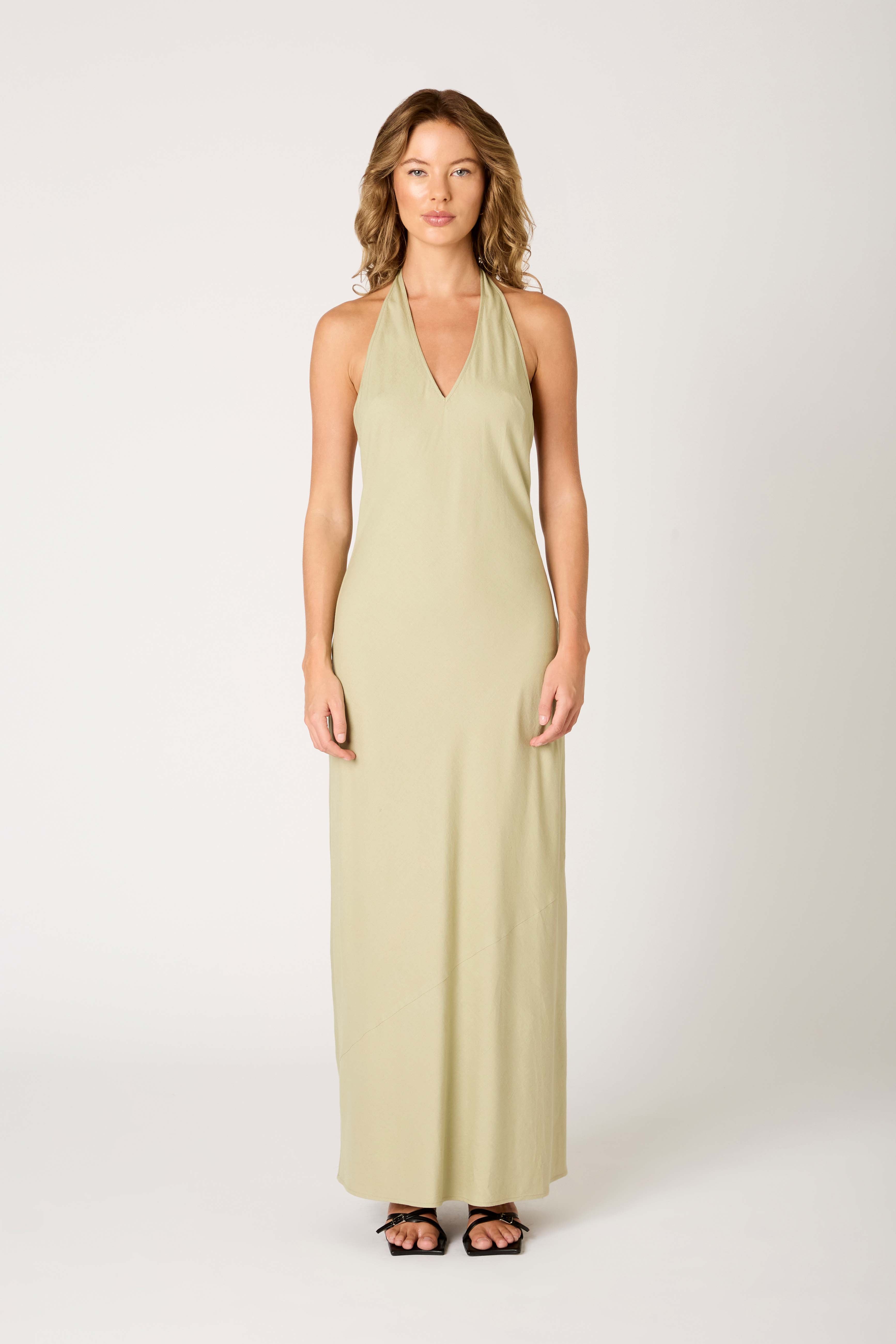 Kelly Dress in fern front view