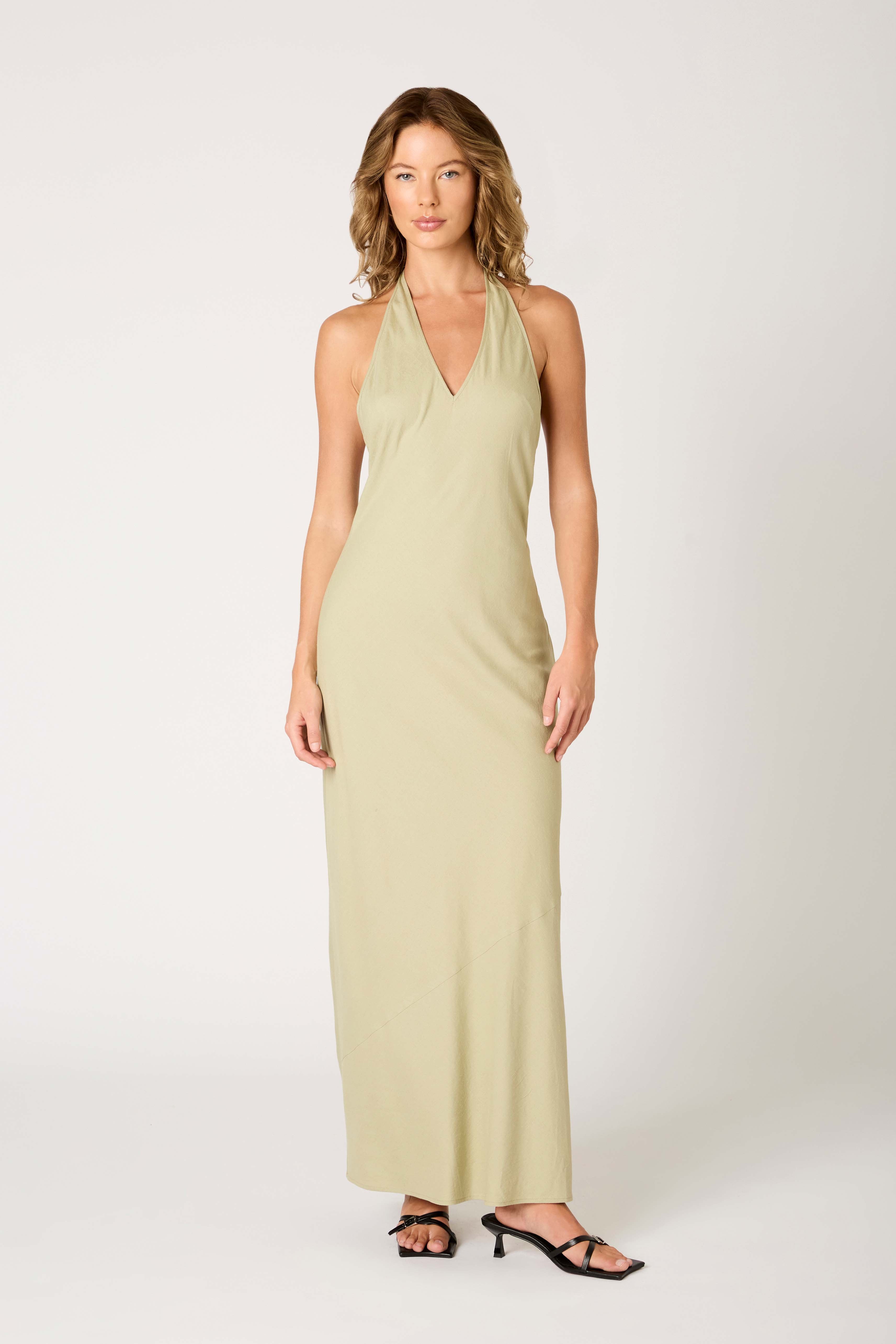 Kelly Dress in fern front view