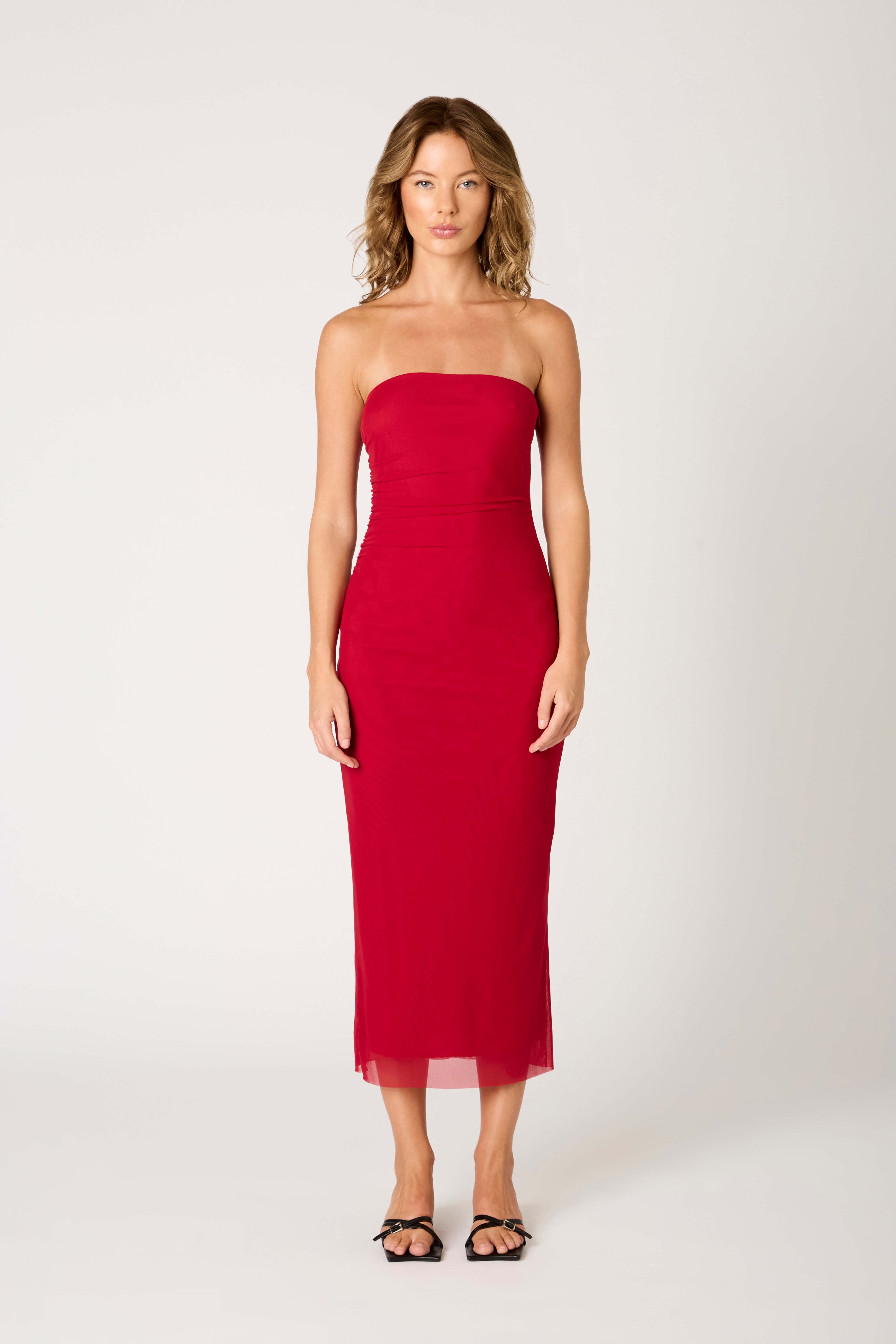 Rowa Dress in salsa front view