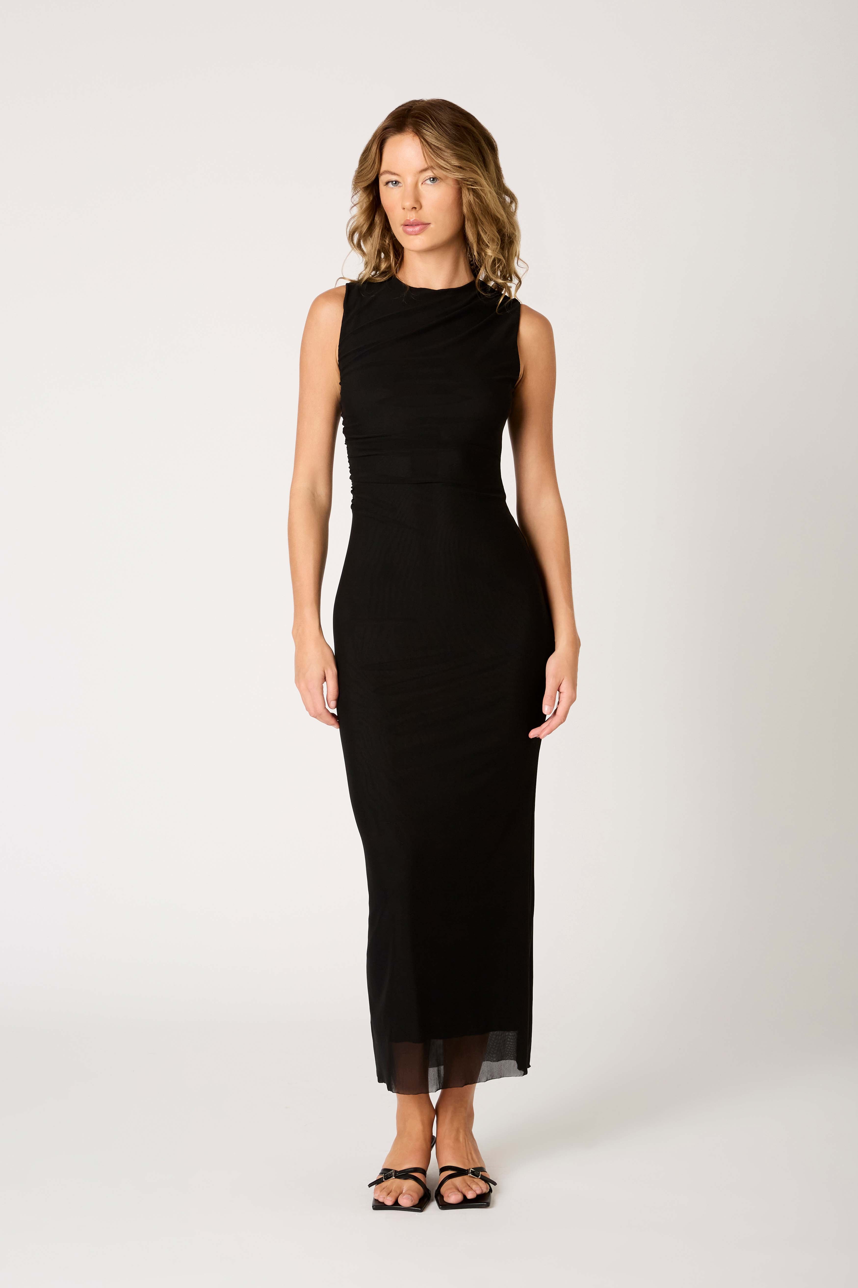 Reese Dress in black front view