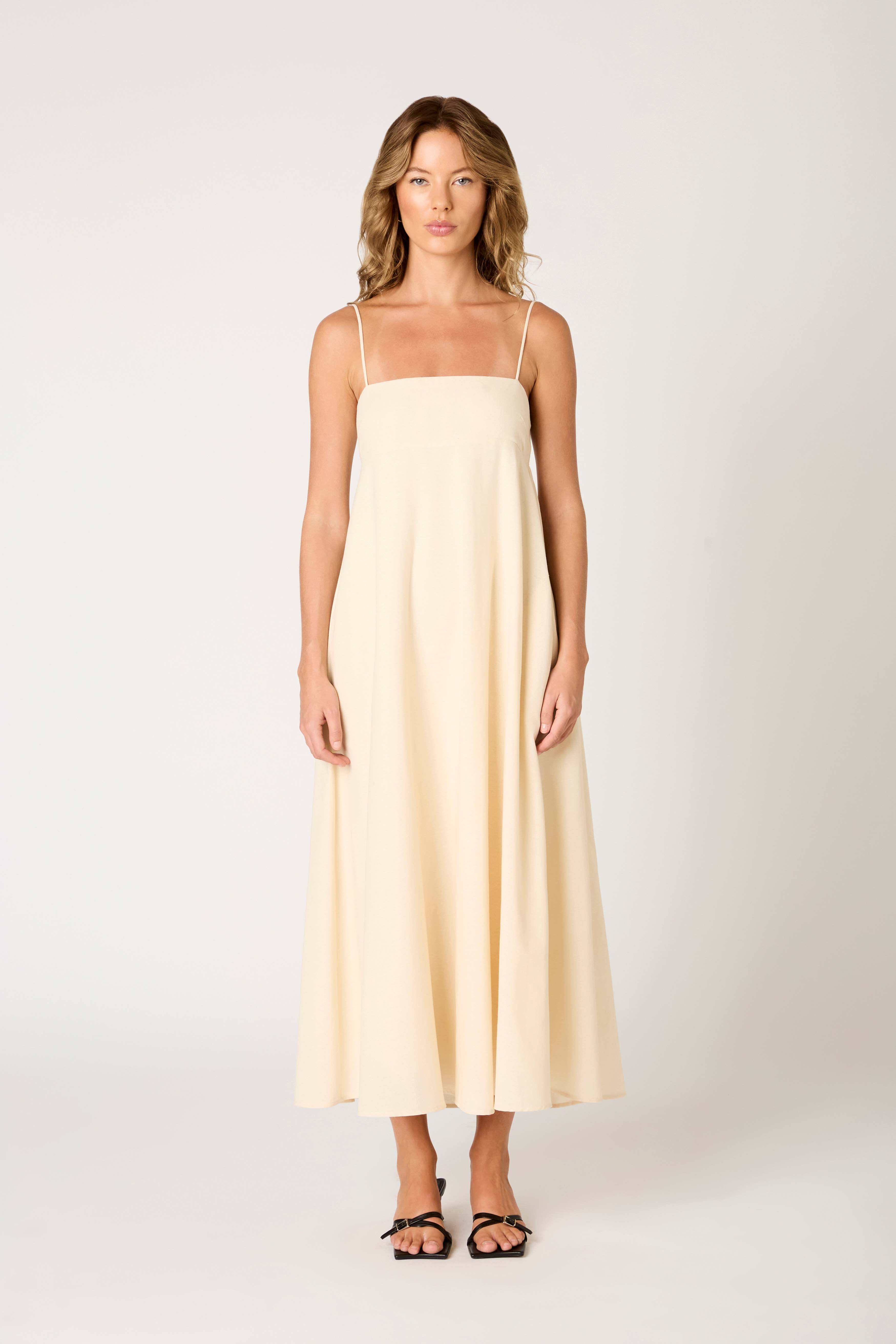 Clove Dress in ecru front view