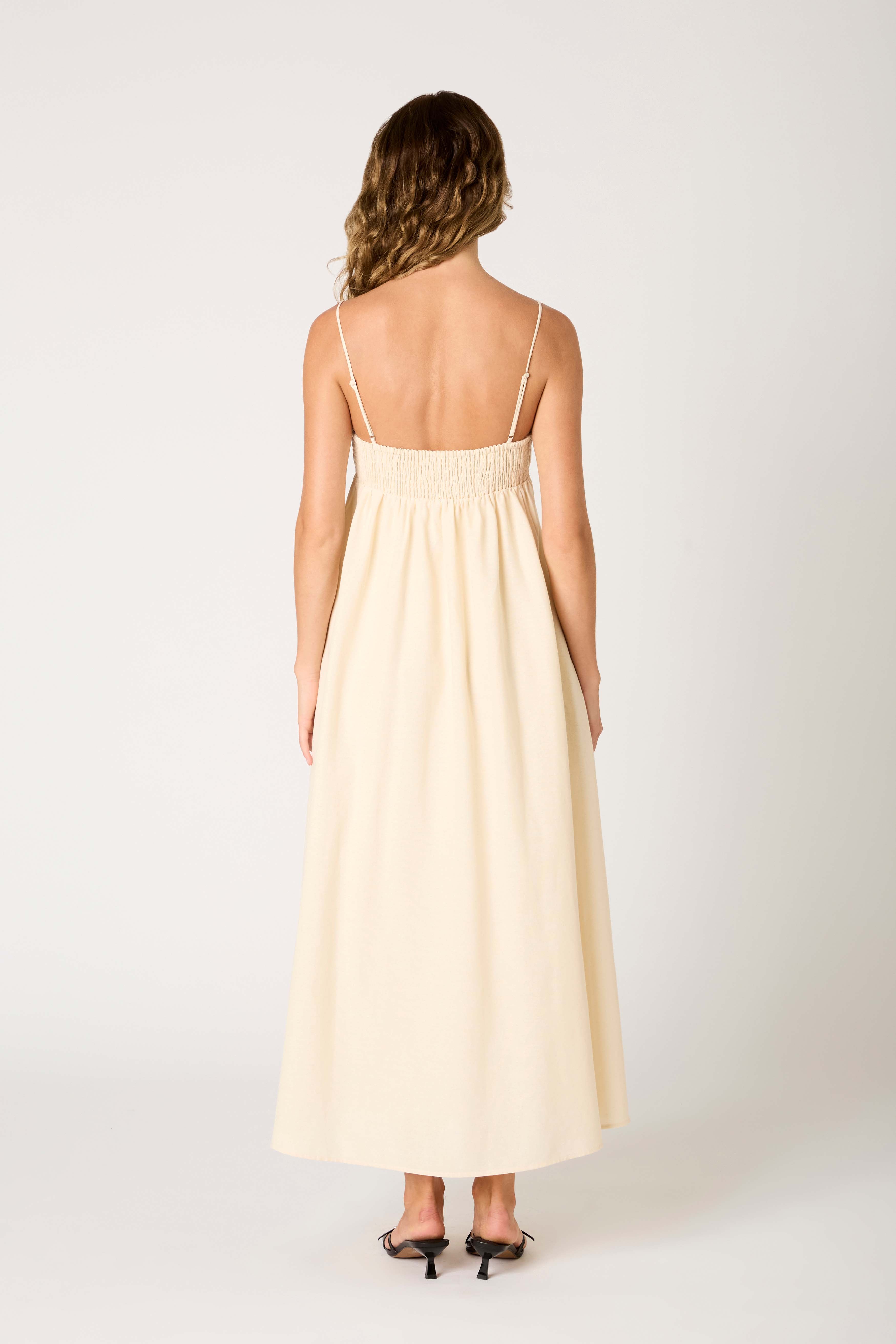Clove Dress in ecru back view