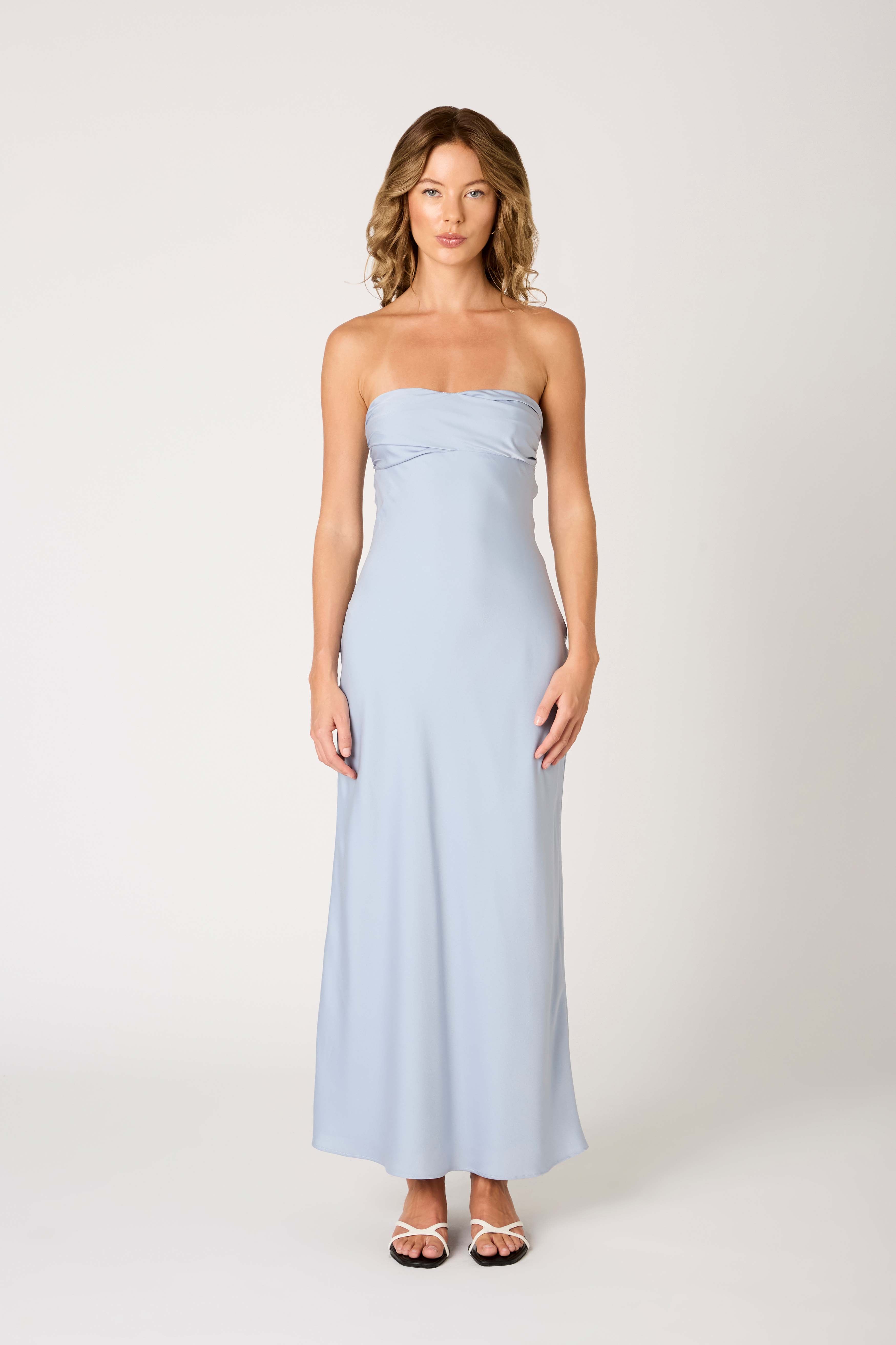 Tana Dress in pale blue front view