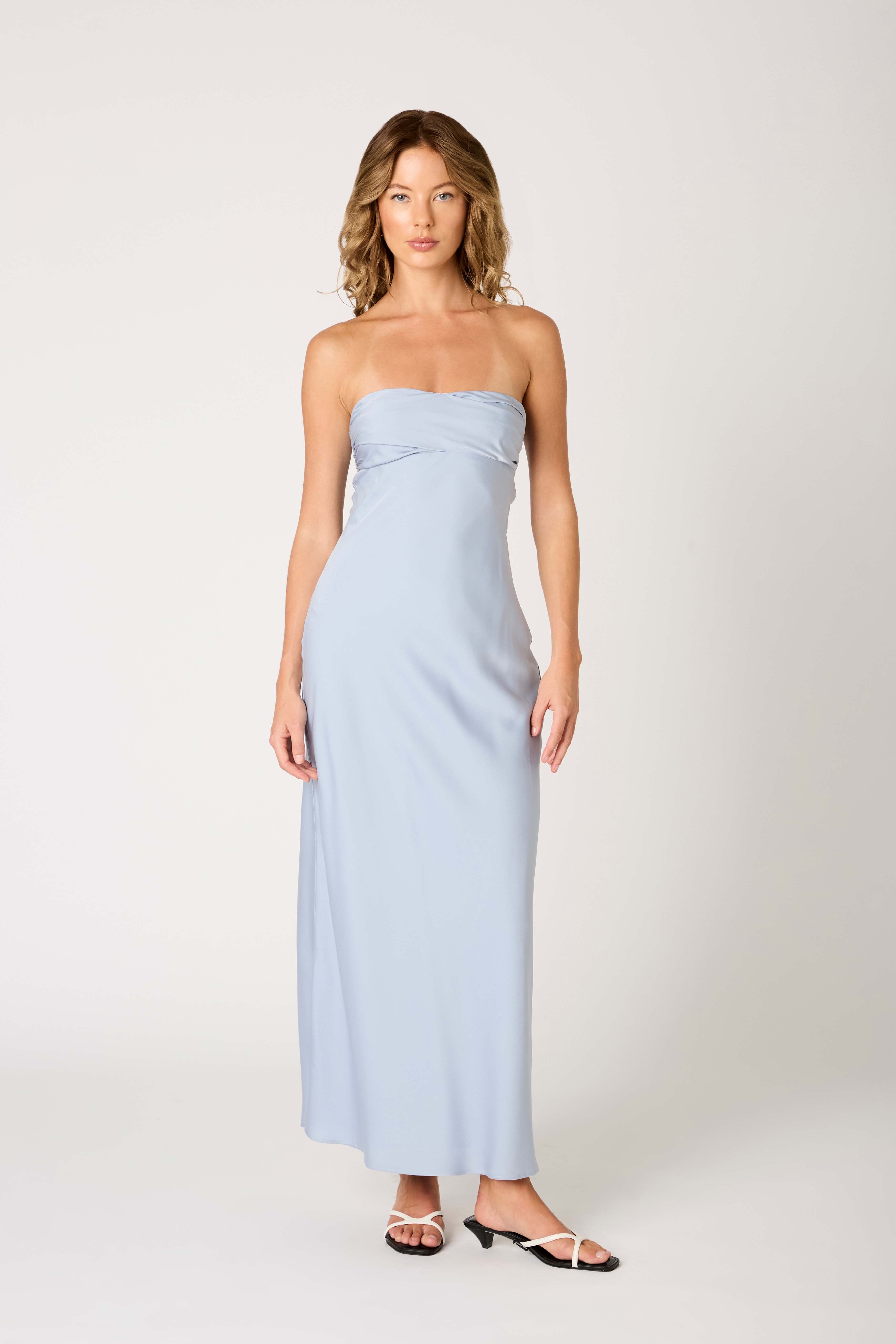 Tana Dress in pale blue front view