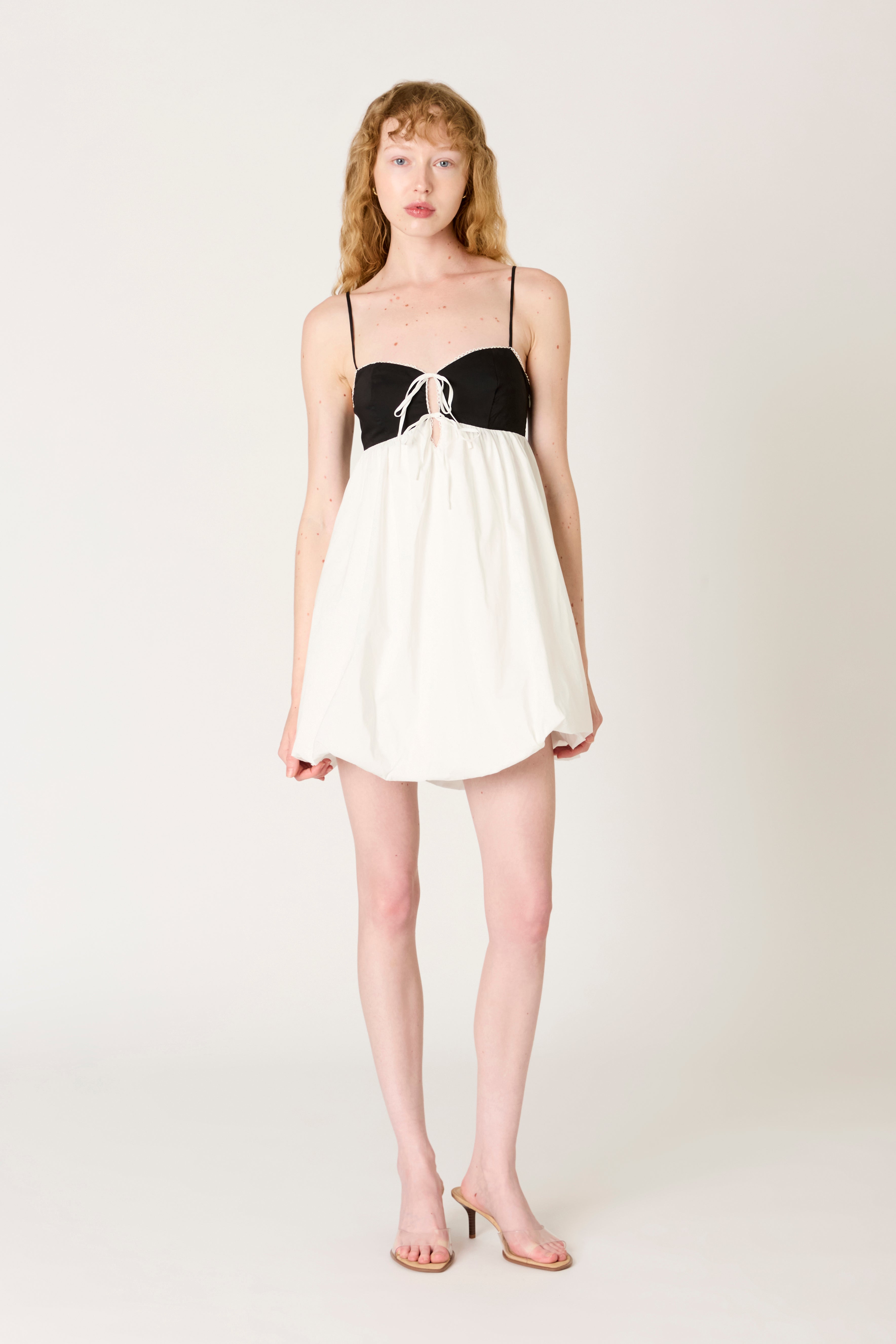 Nicolette Dress in white front view