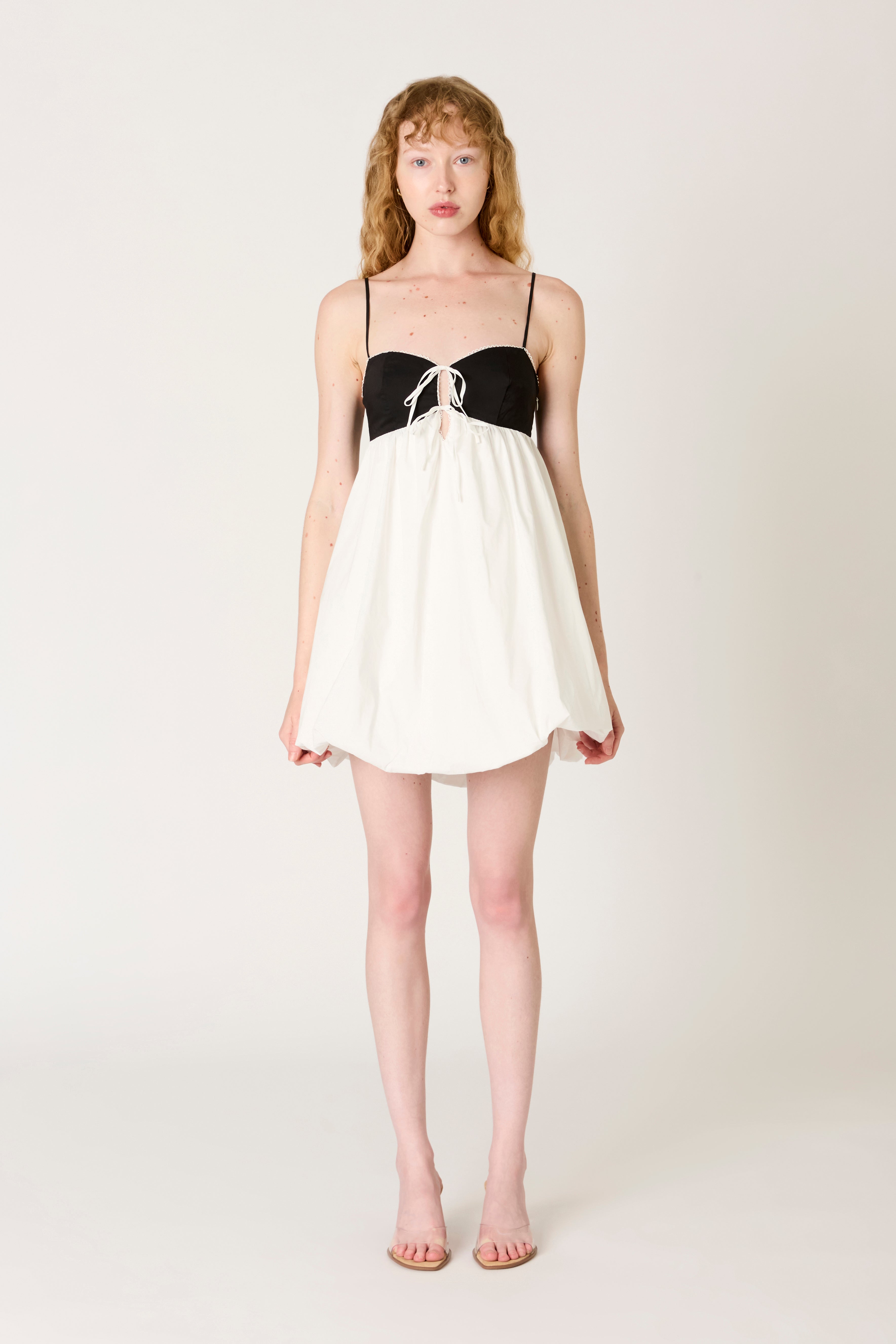 Nicolette Dress in white front view