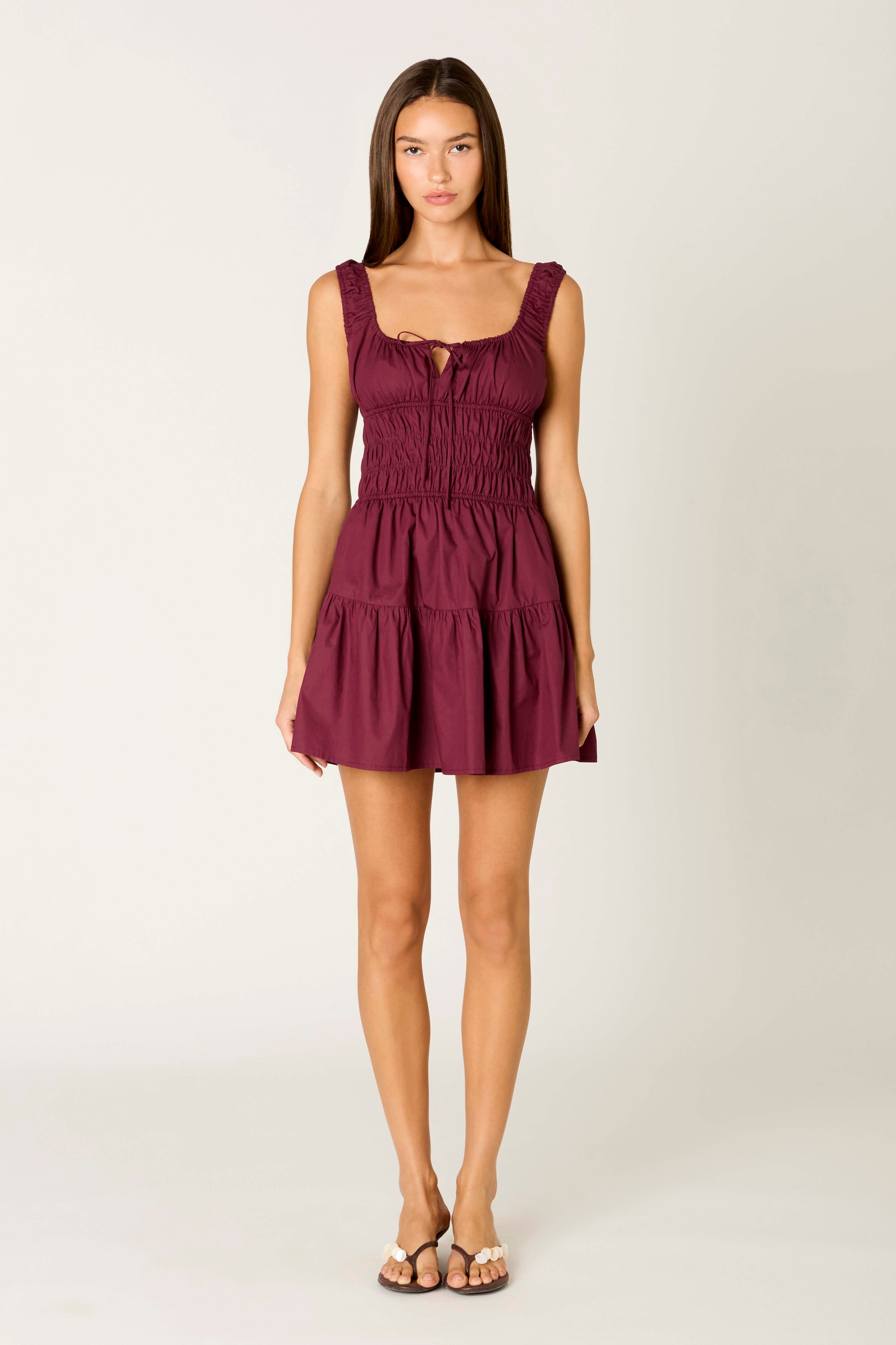 Salt Dress in plum front view