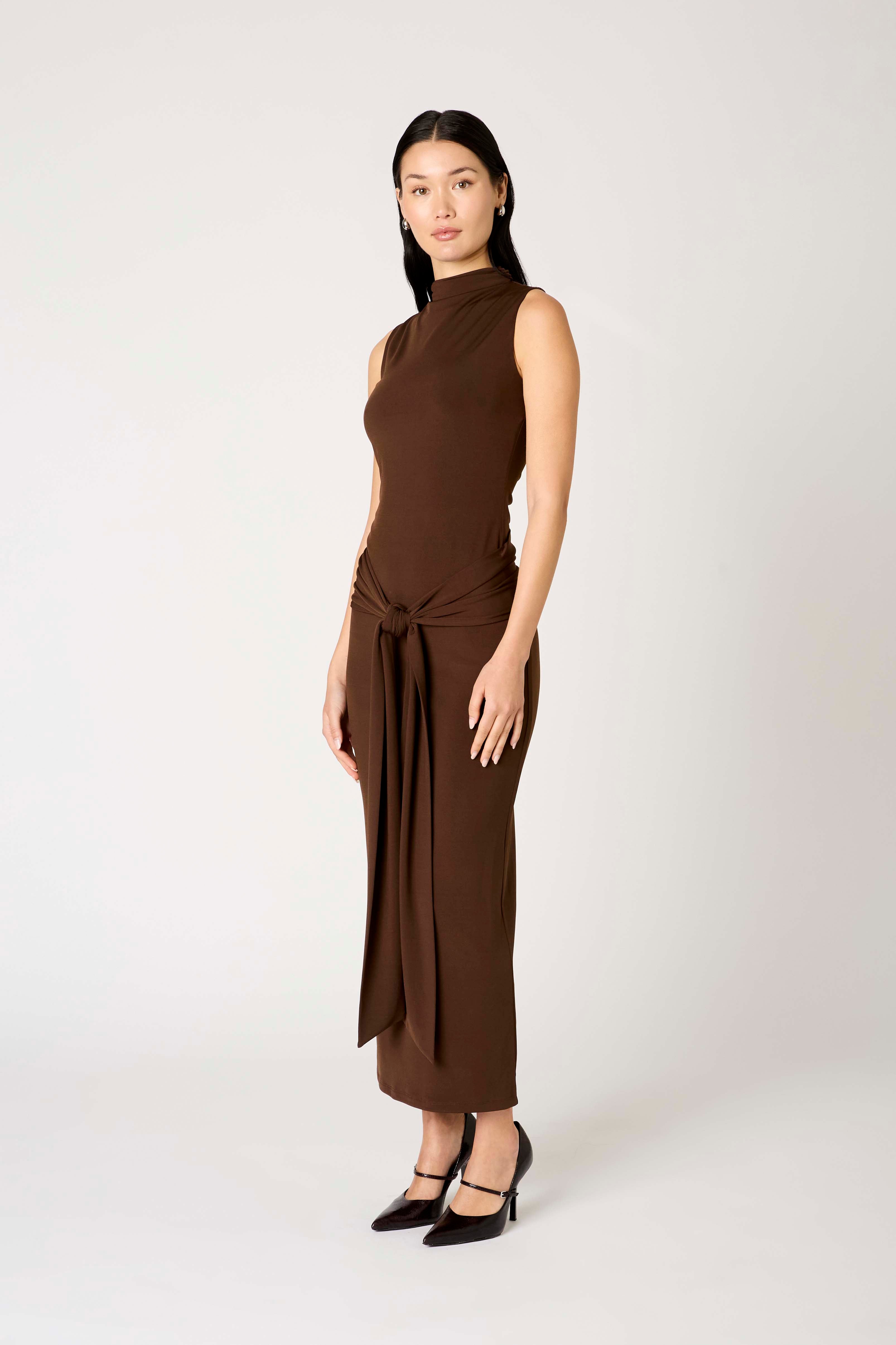 Victoria Dress in espresso side view