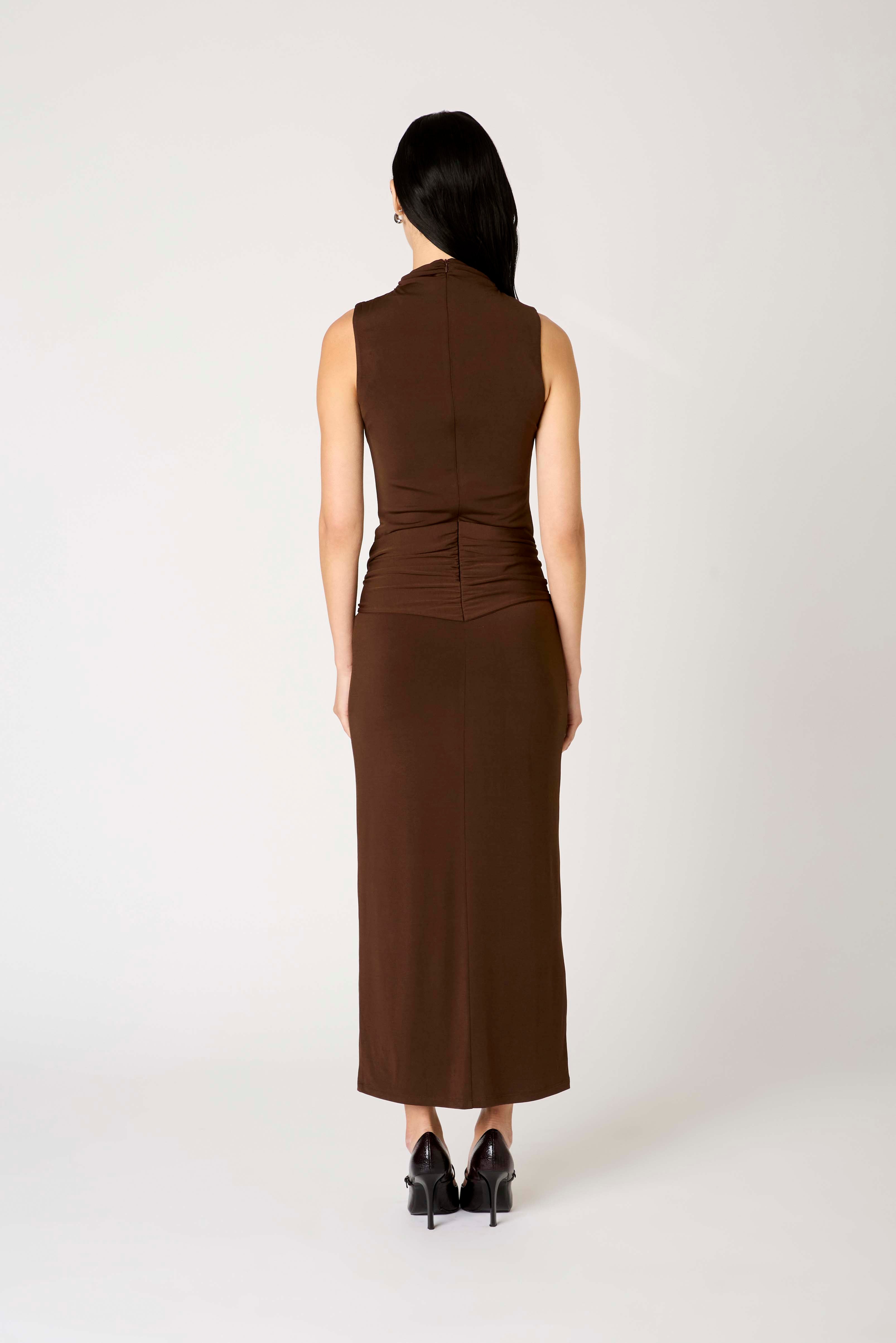 Victoria Dress in espresso back view