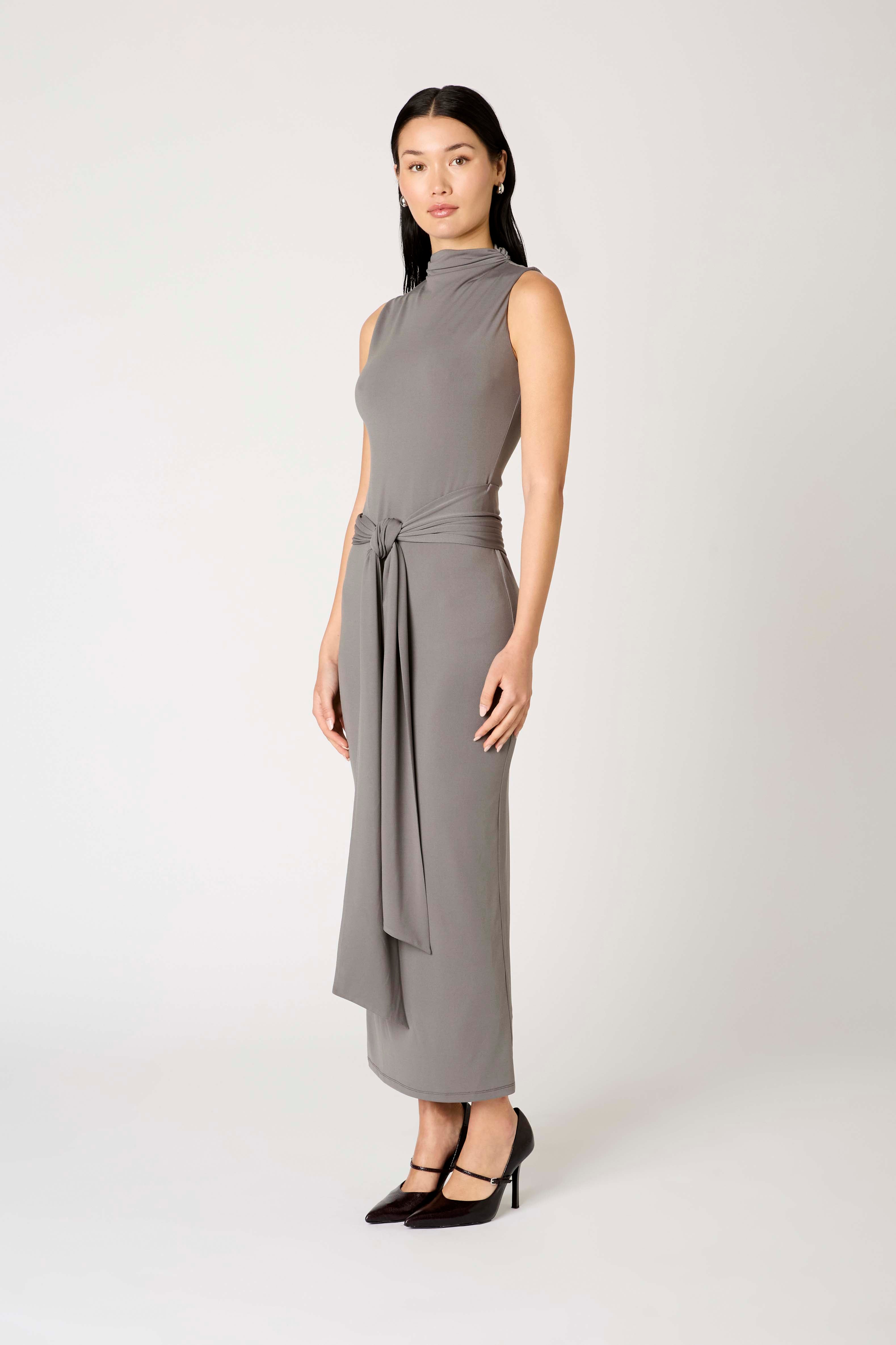 Victoria Dress in grey side view