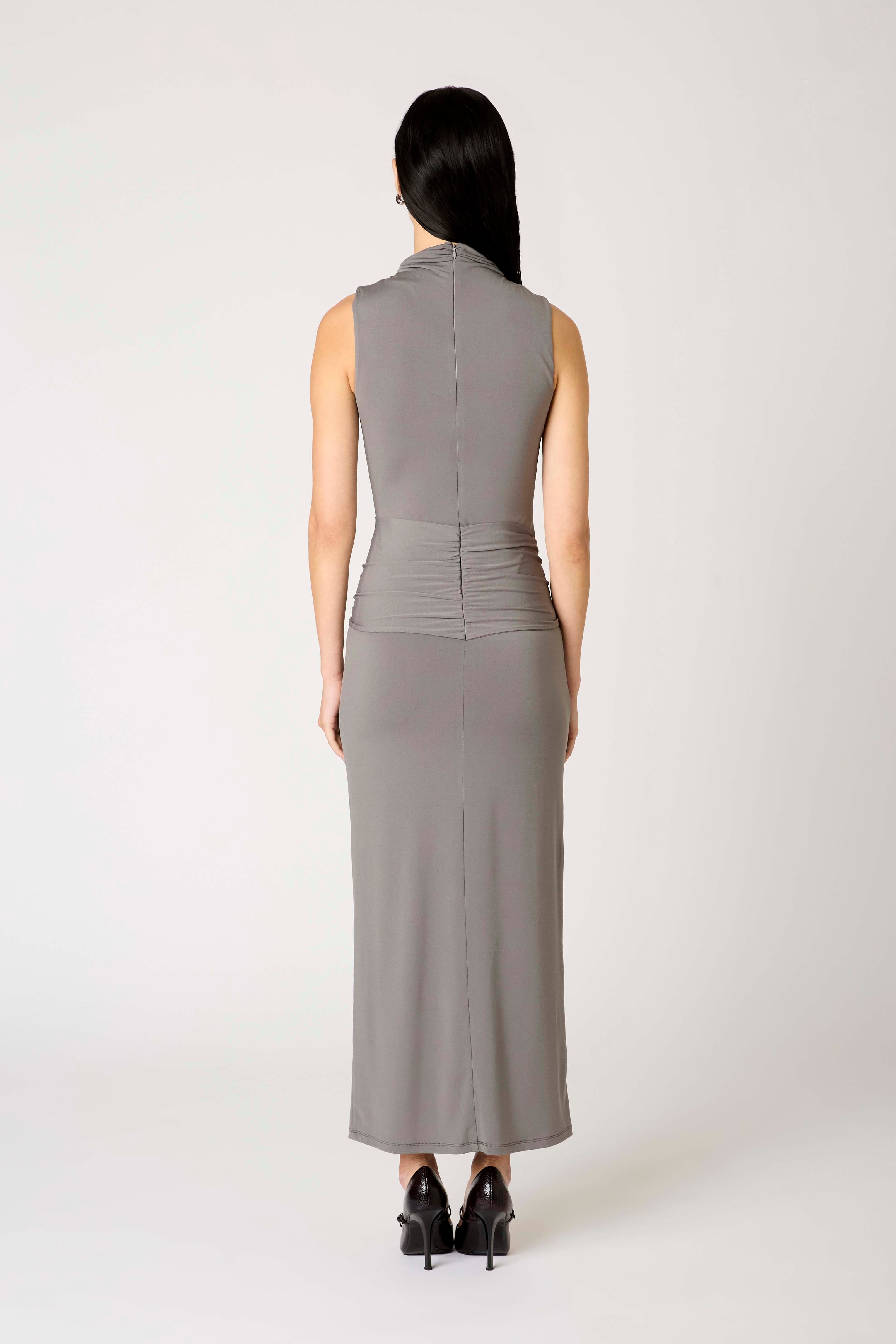 Victoria Dress in grey back view