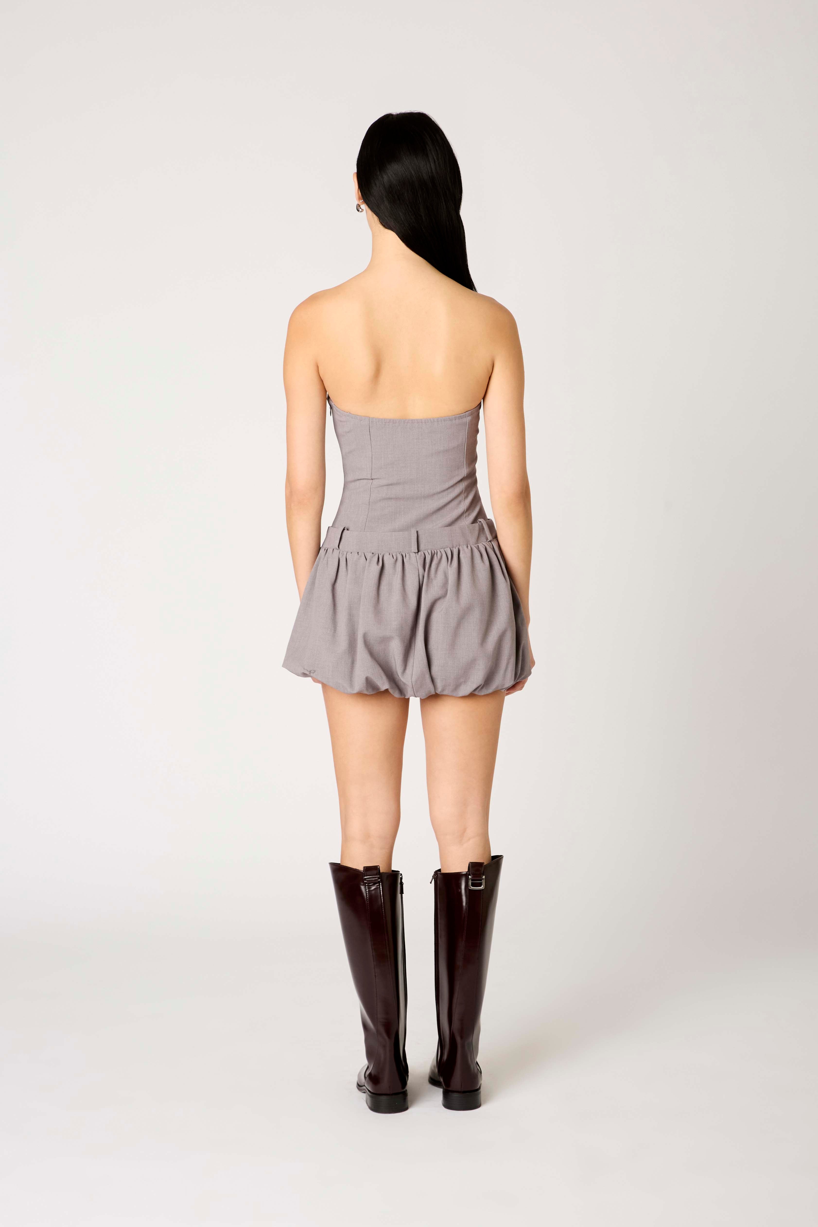 Valentina Dress in grey back view