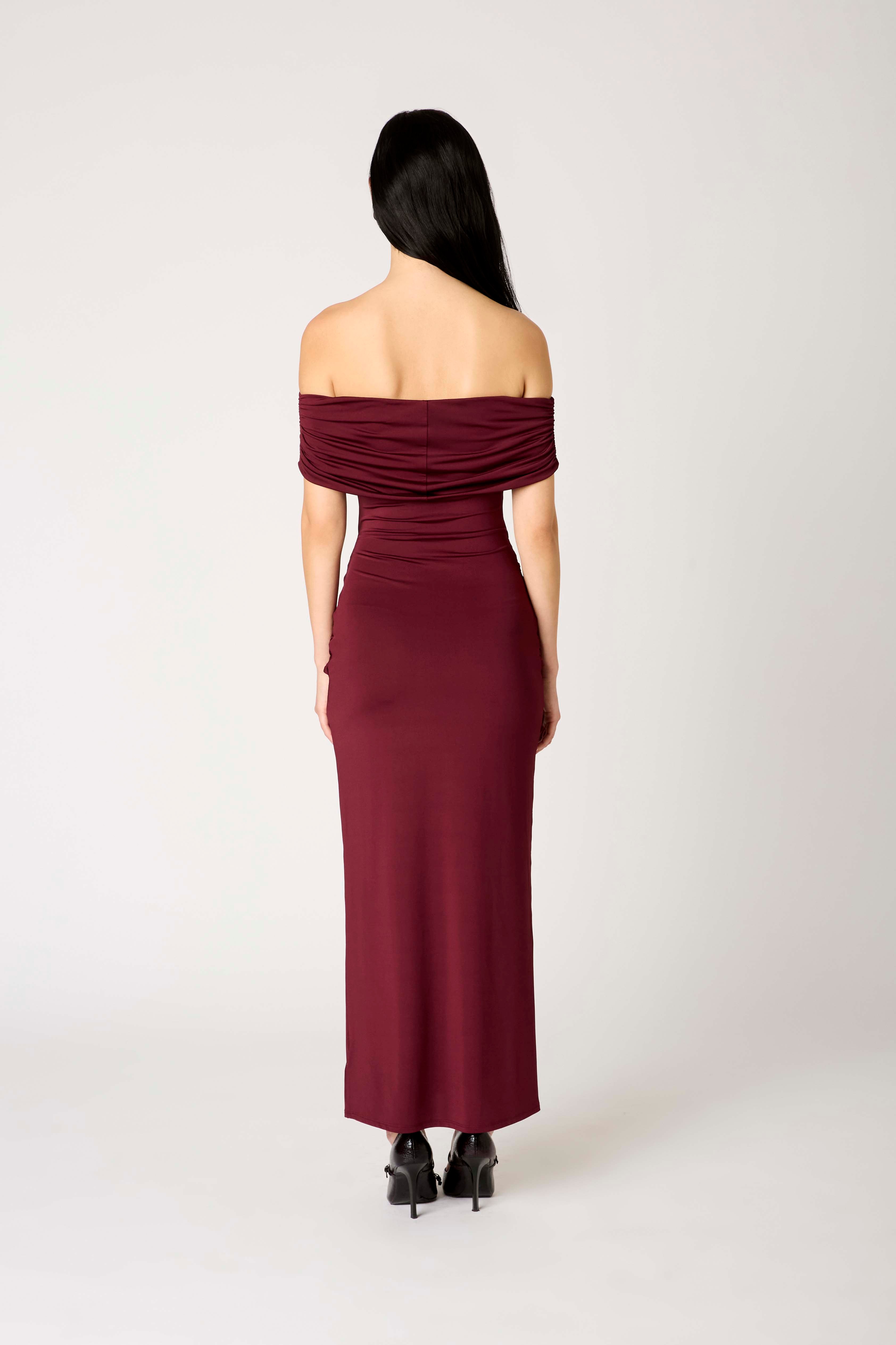 Calista Dress in chianti back view