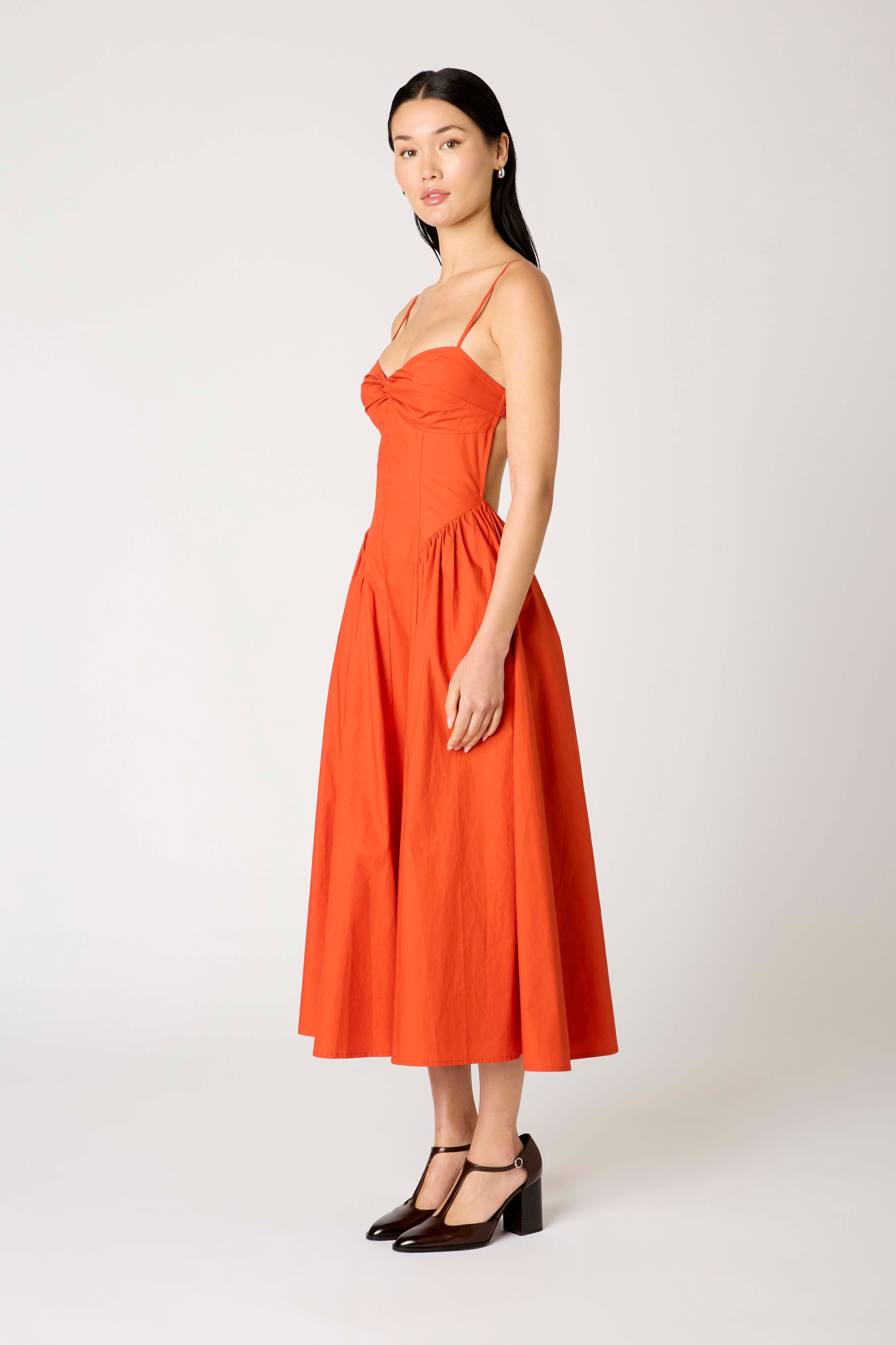 Destene Dress in rust side view