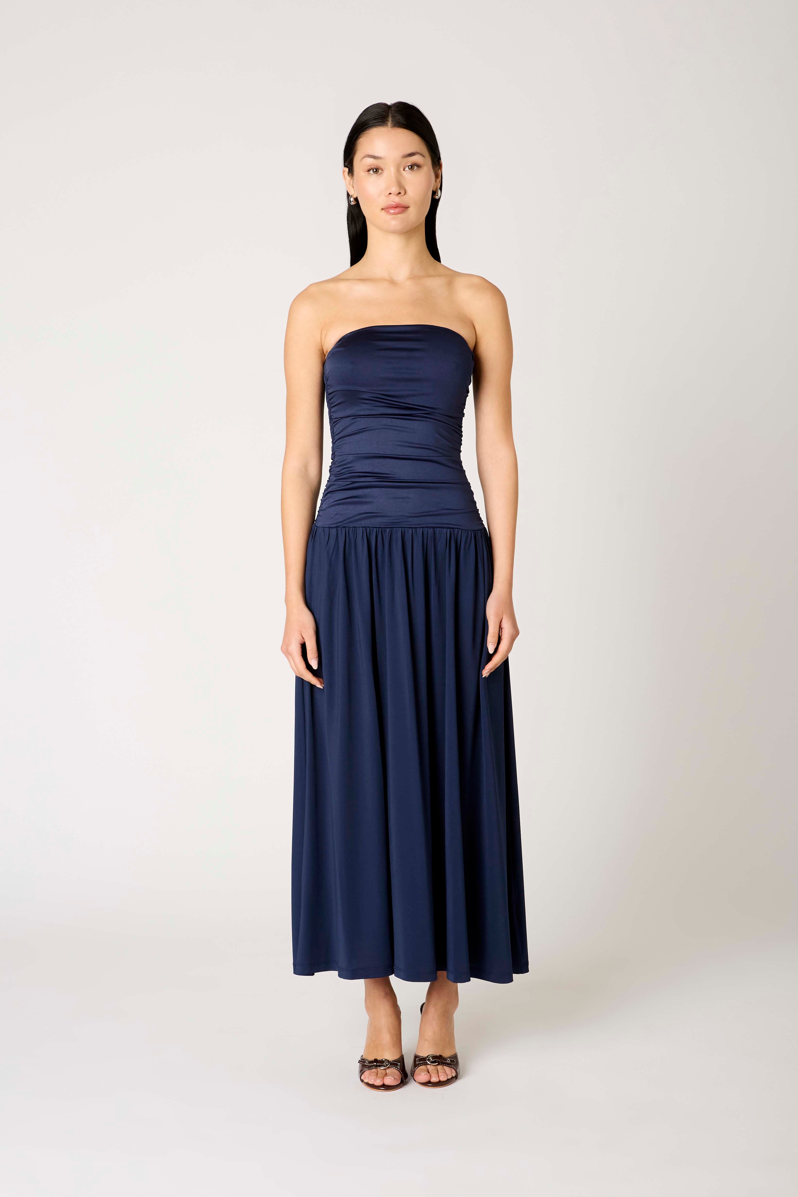 Santal Dress in midnight front view