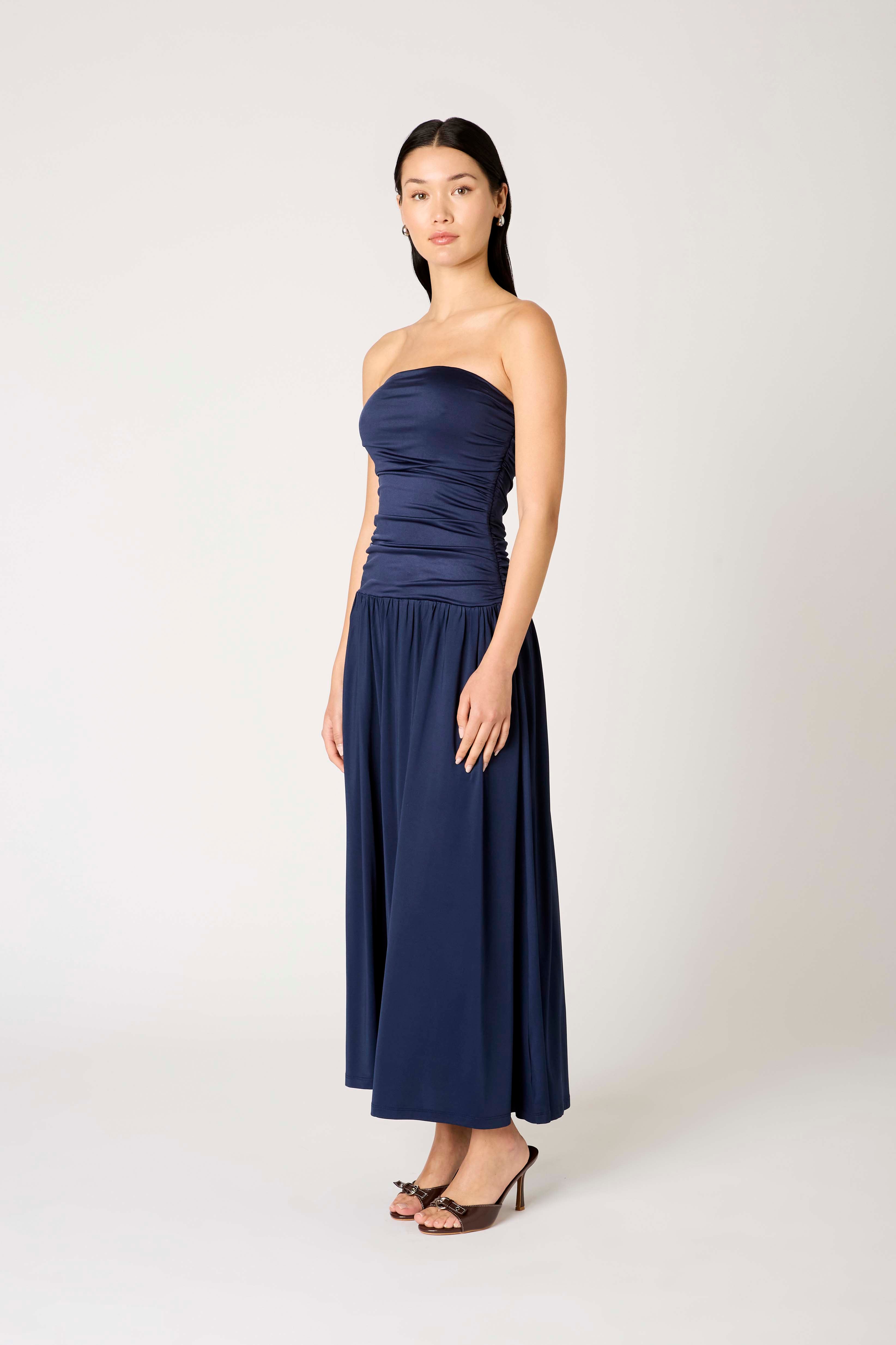 Santal Dress in midnight side view