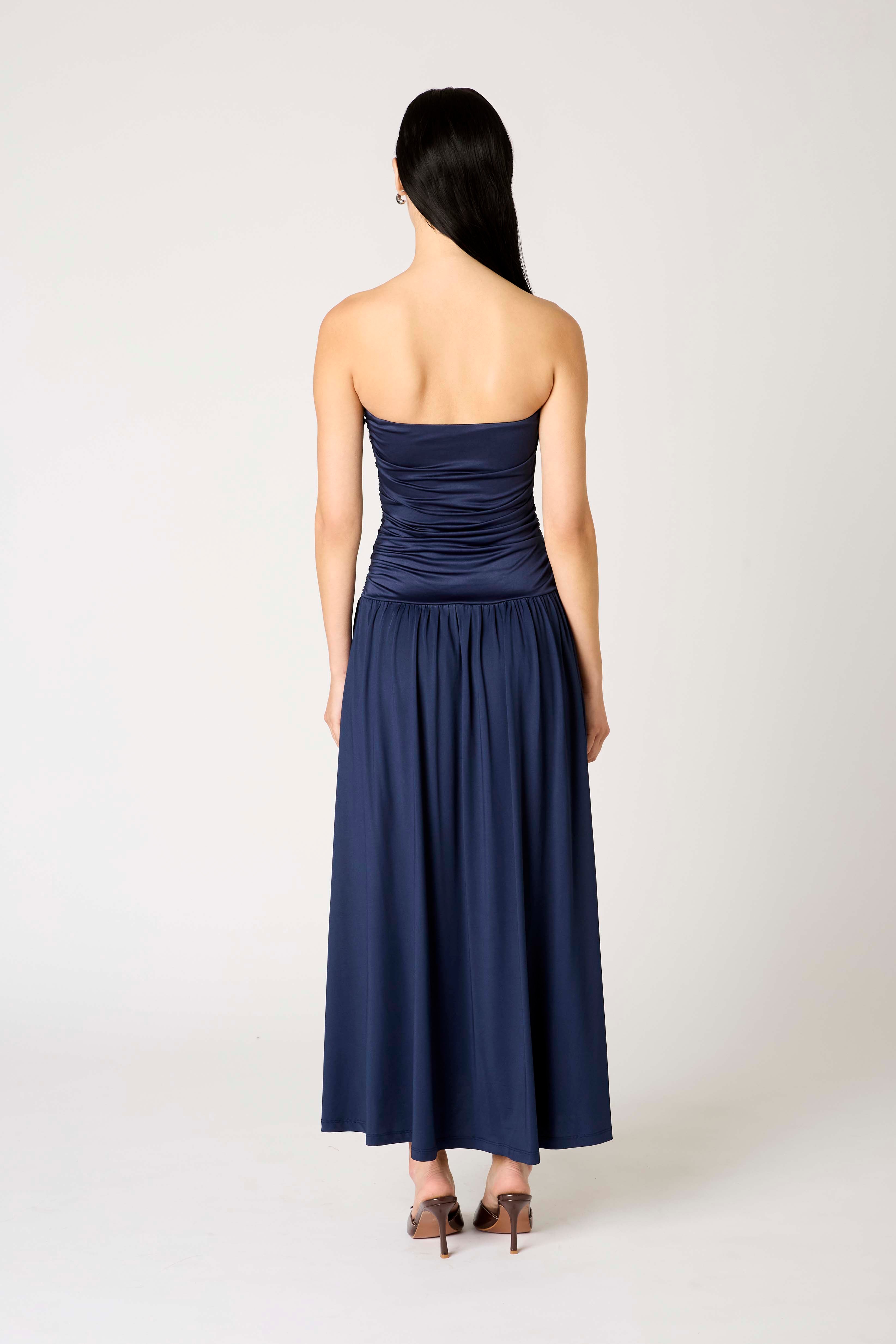 Santal Dress in midnight back view