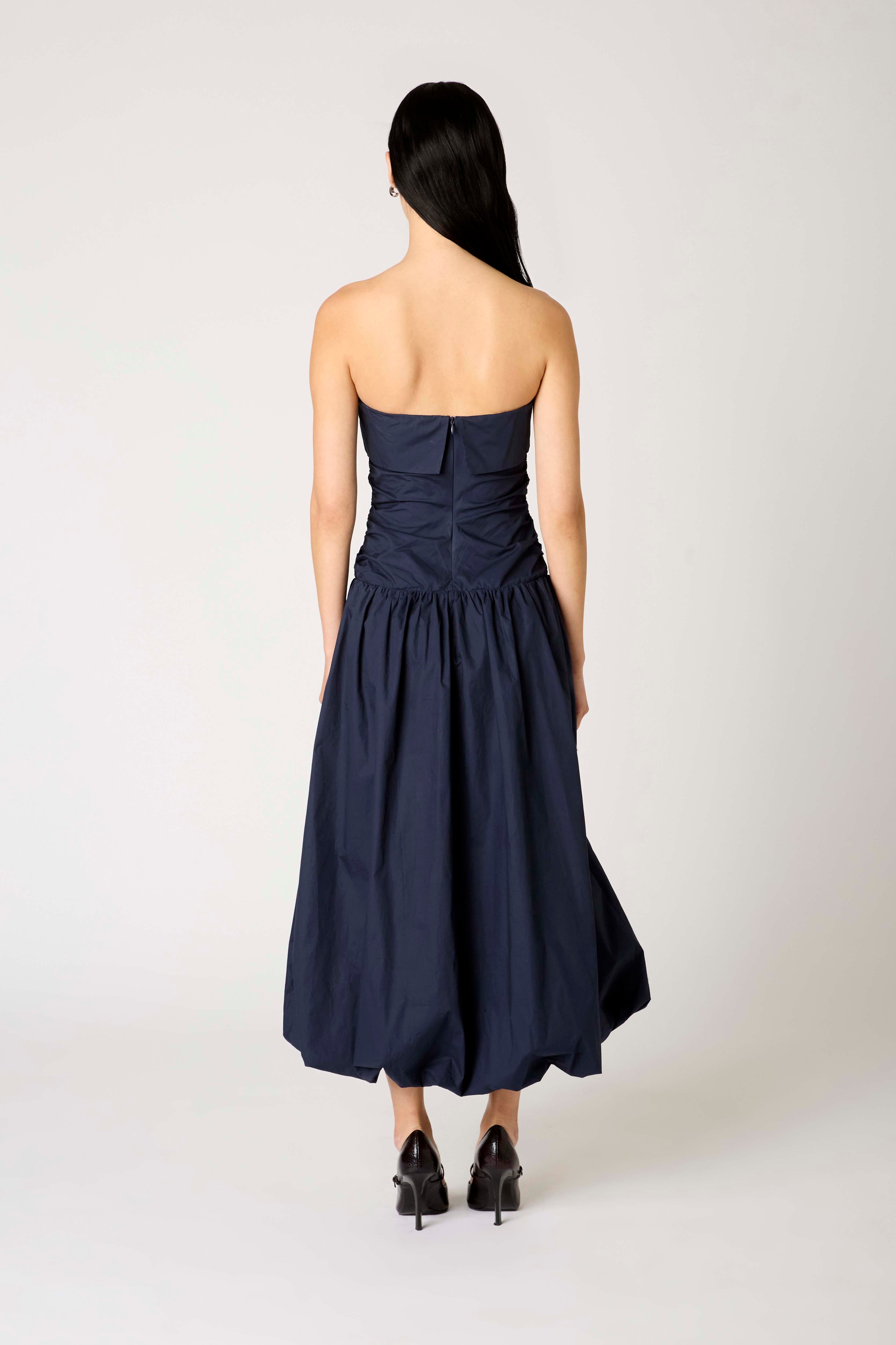 Freya Dress in navy back view