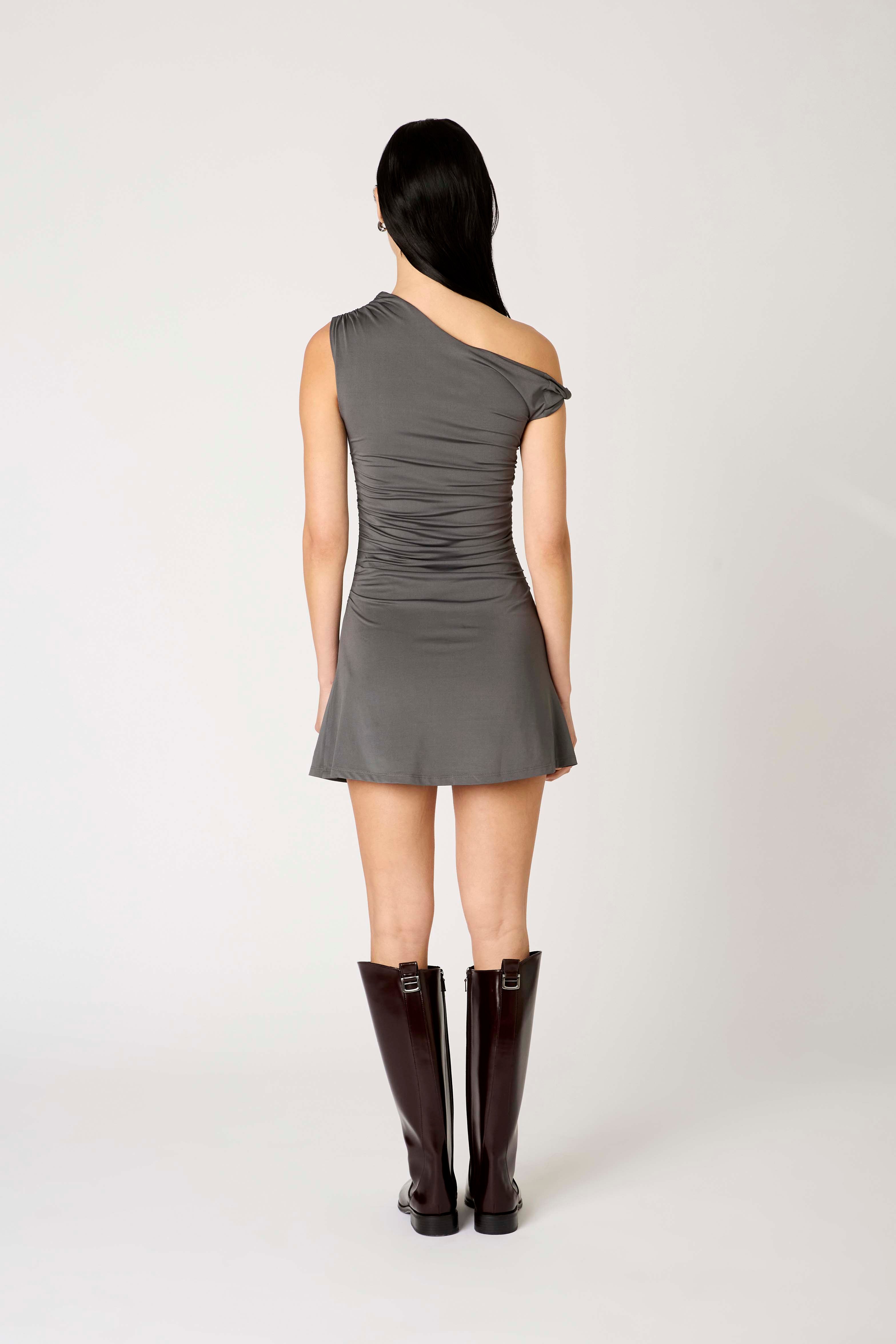 Noa Dress in grey back view