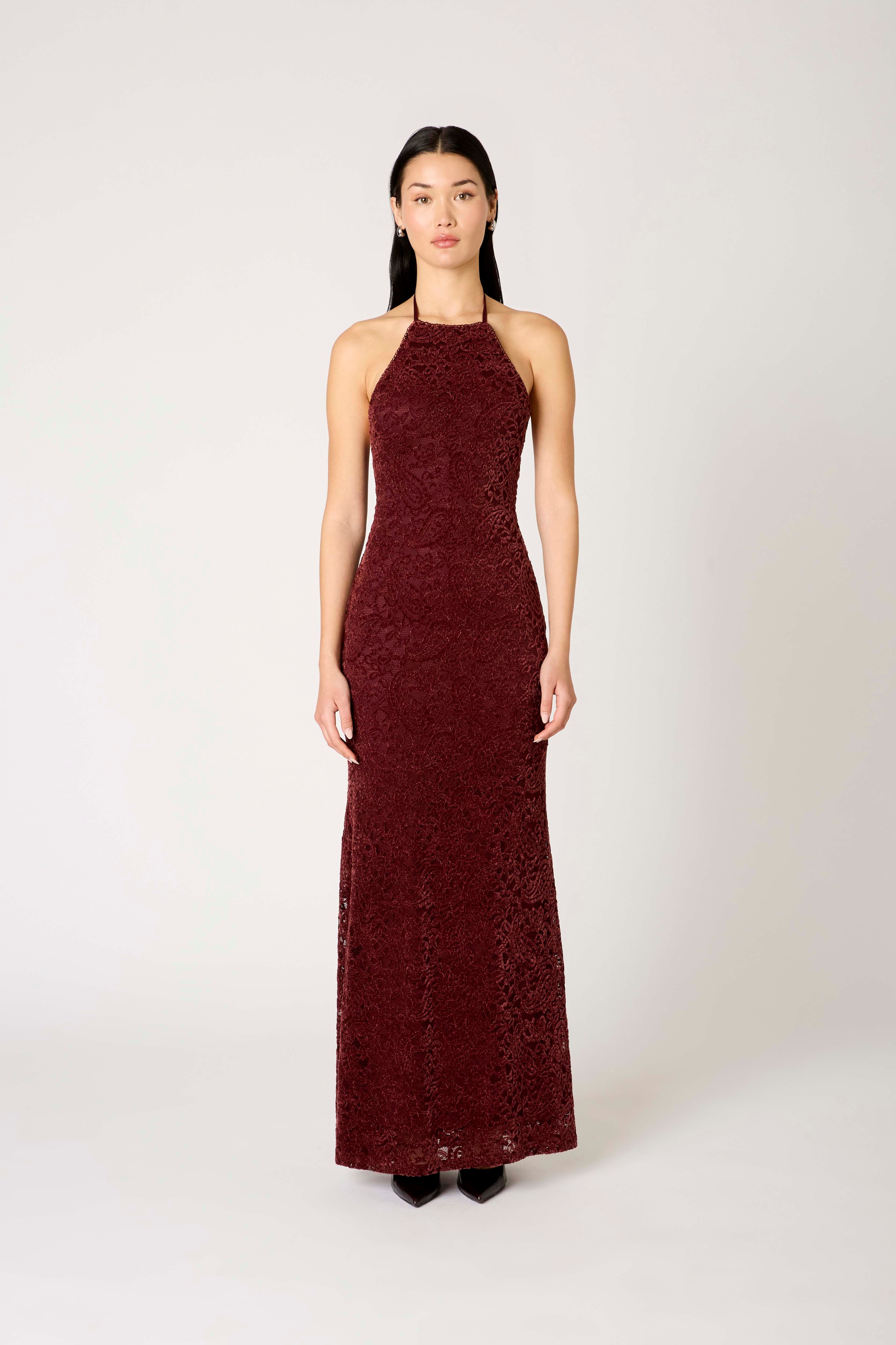 Aurelia Dress in cocoa front view
