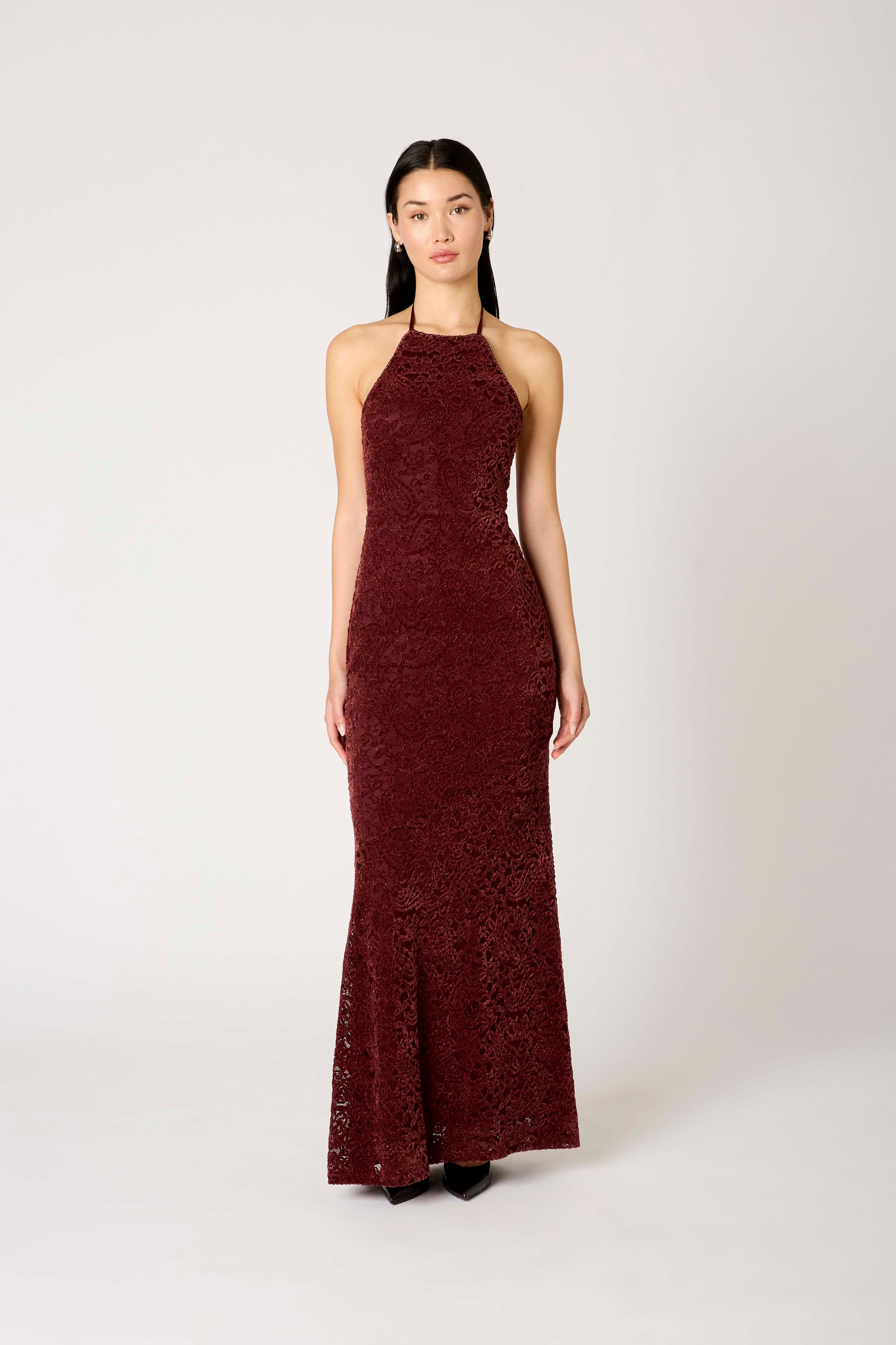 Aurelia Dress in cocoa front view