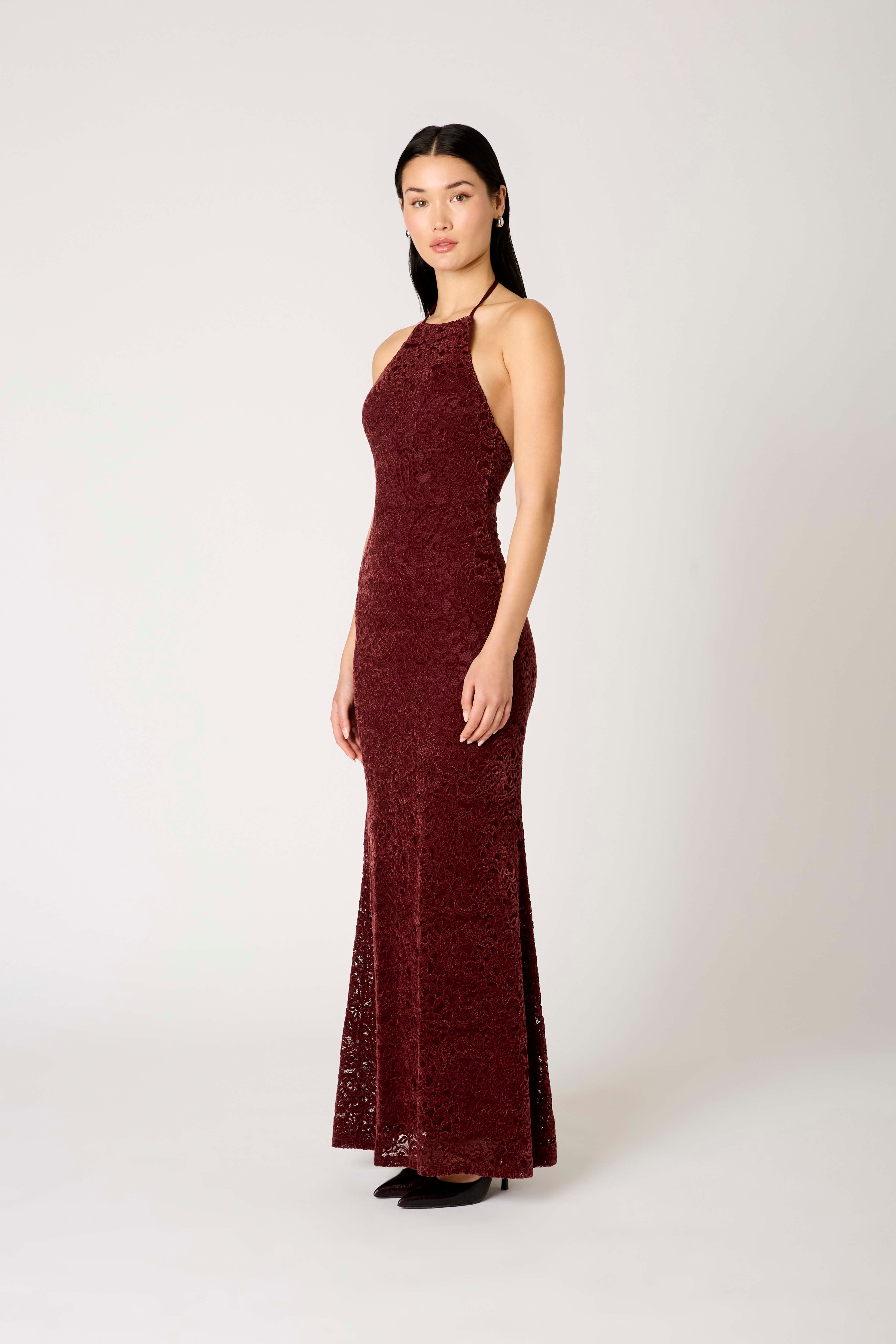 Aurelia Dress in cocoa side view