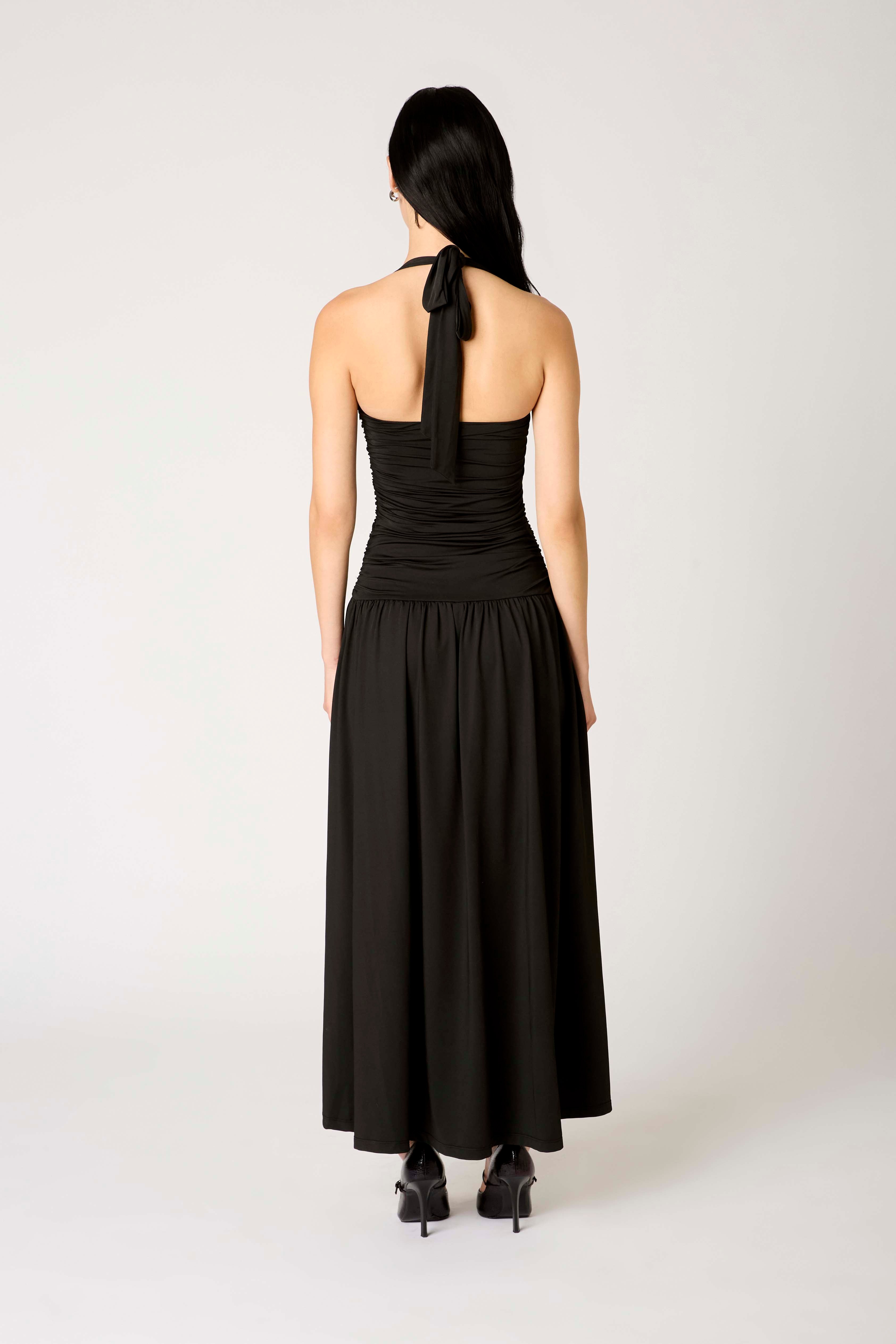 Delphine Dress in black back view 