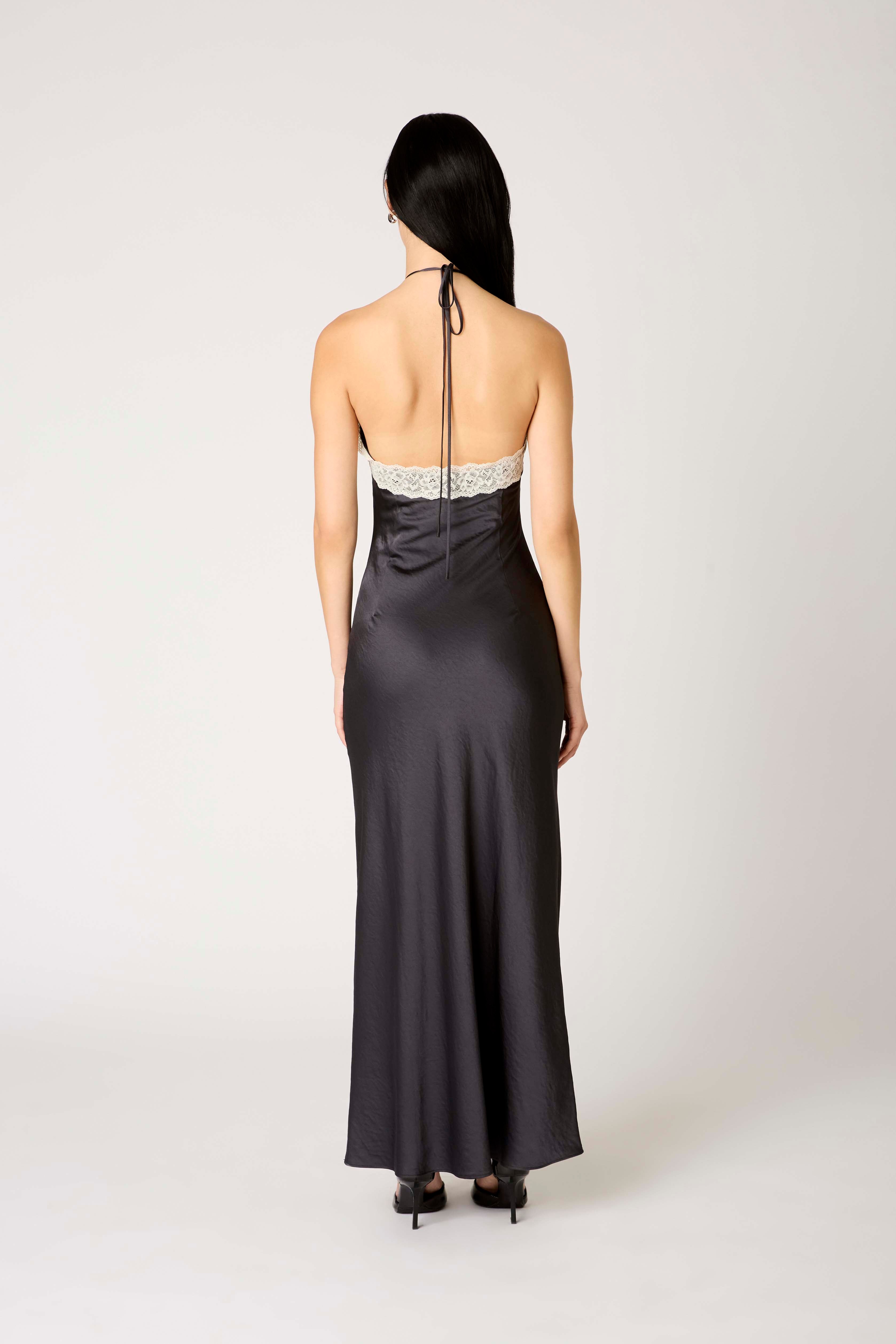 Vesper Dress in soot back view