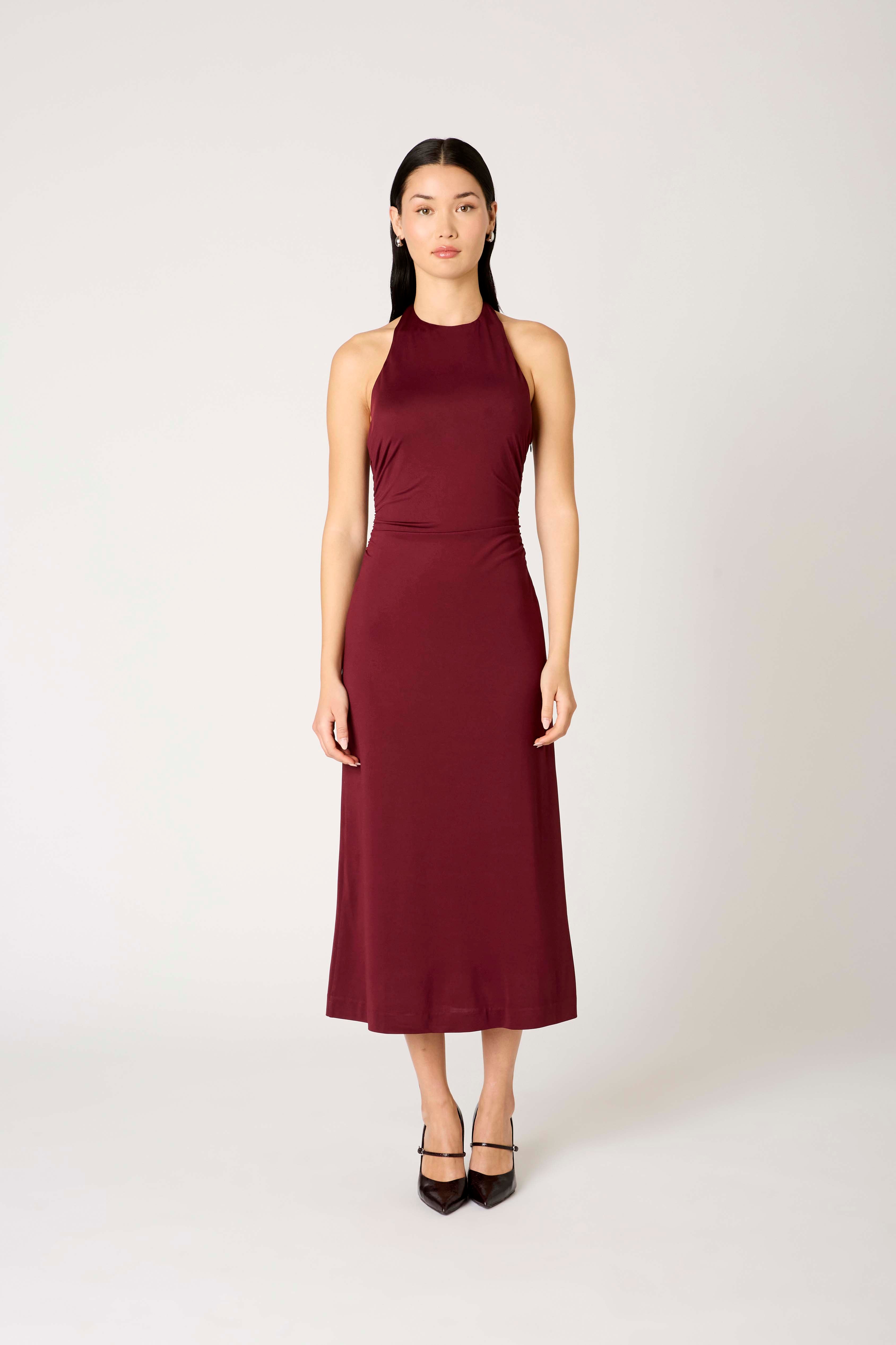 Mirabel Dress in chianti front view