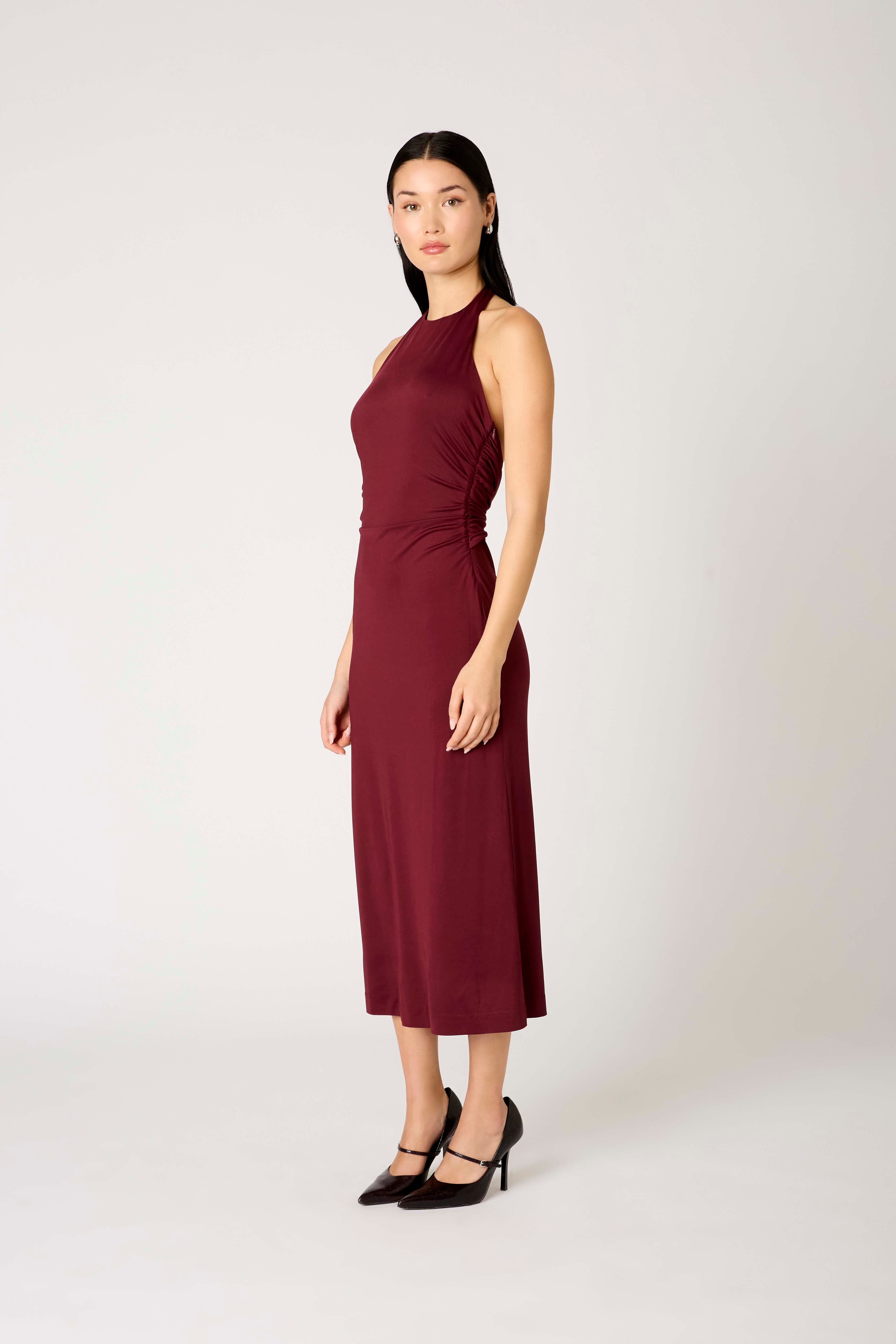Mirabel Dress in chianti side view