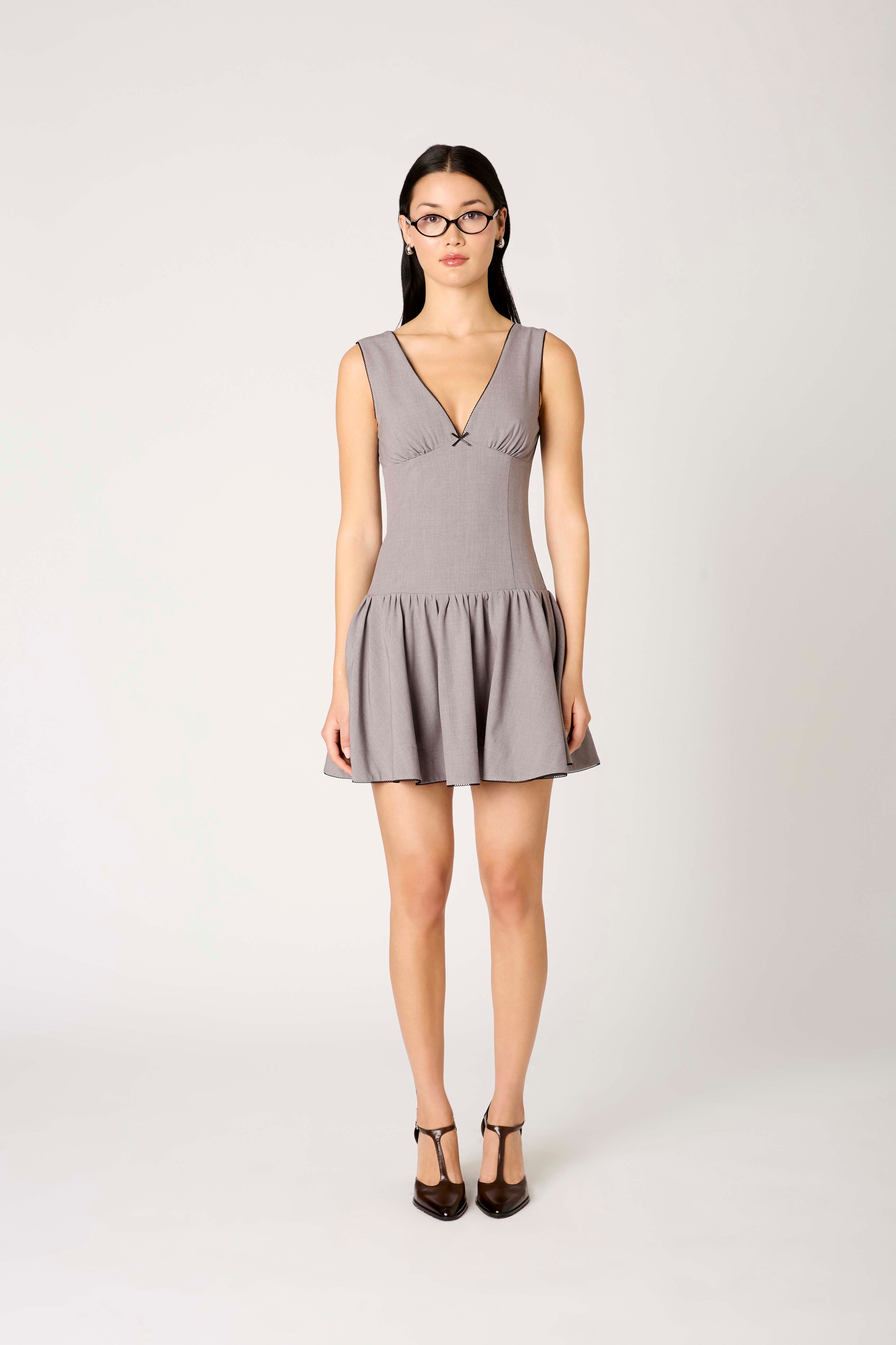 Cabaello Dress in grey front view