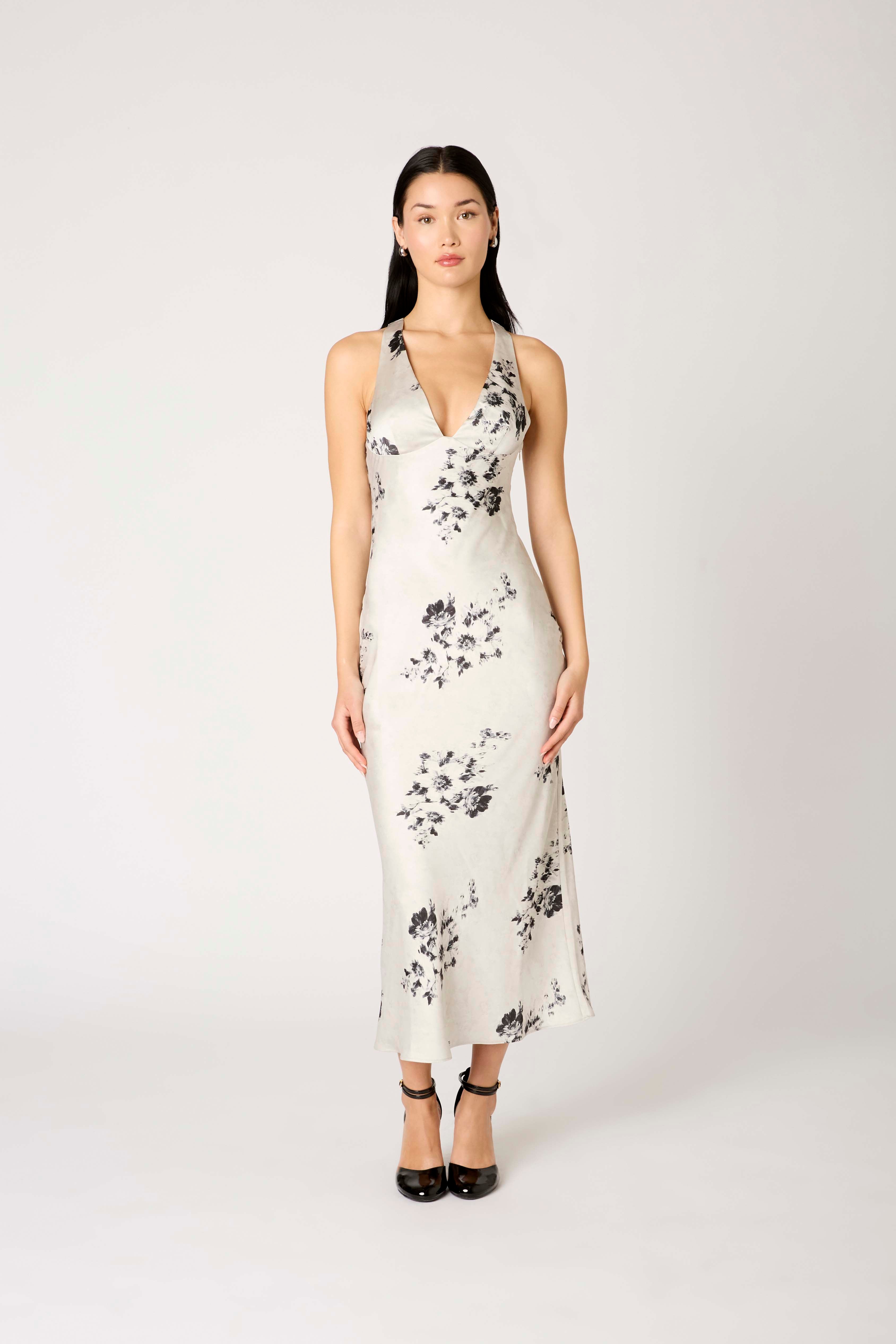 Elowen Dress in stone front view