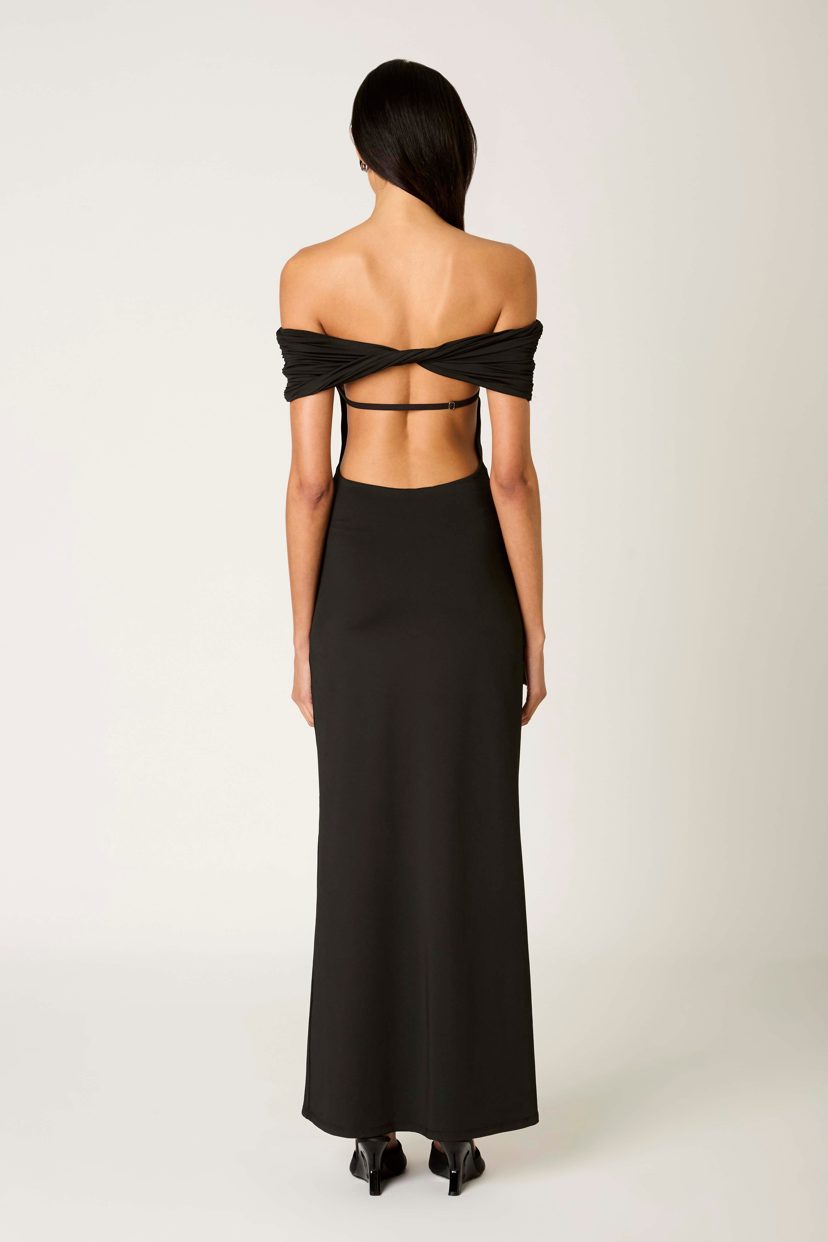 Evangeline Dress in black back view