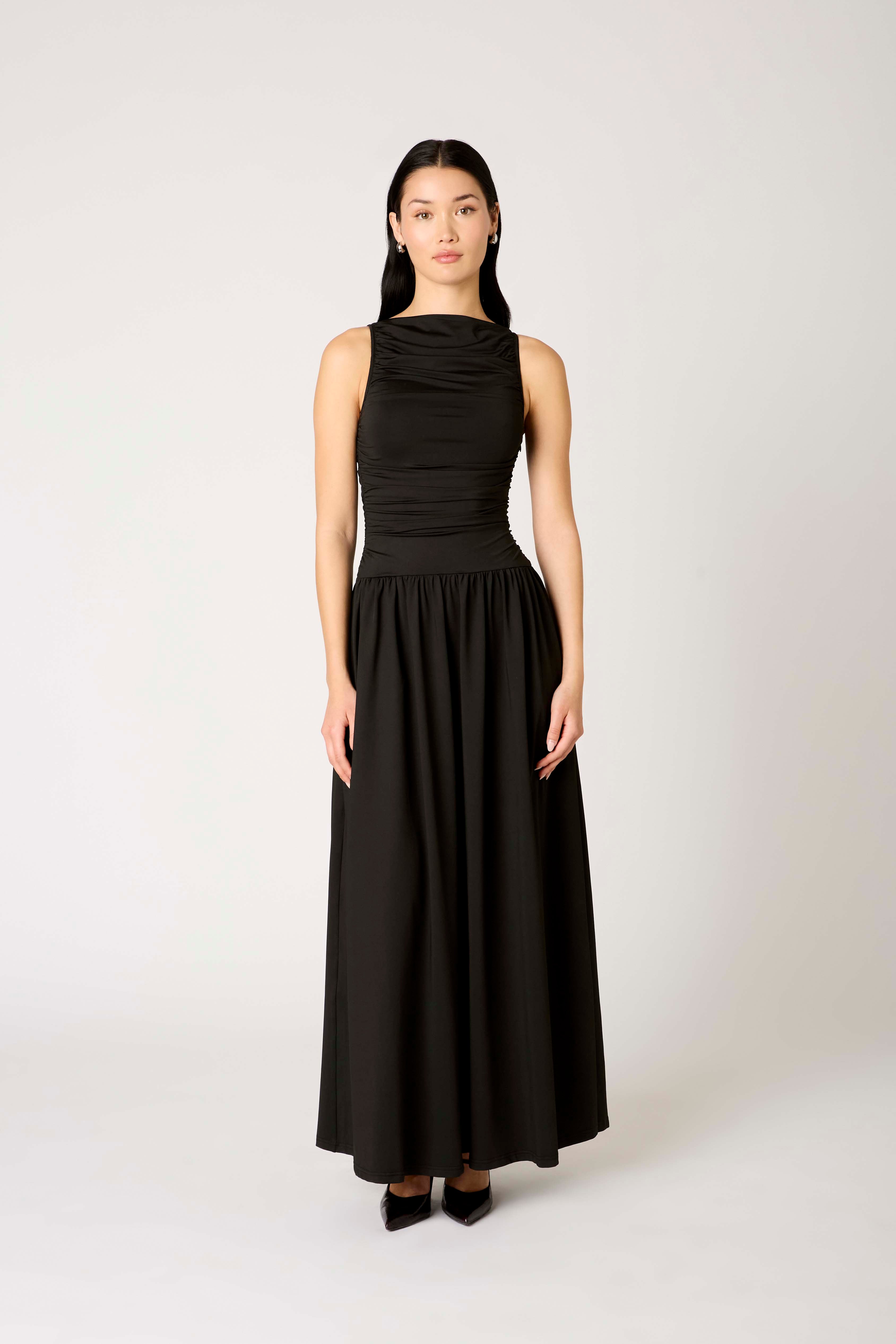 Clea Dress in black front view
