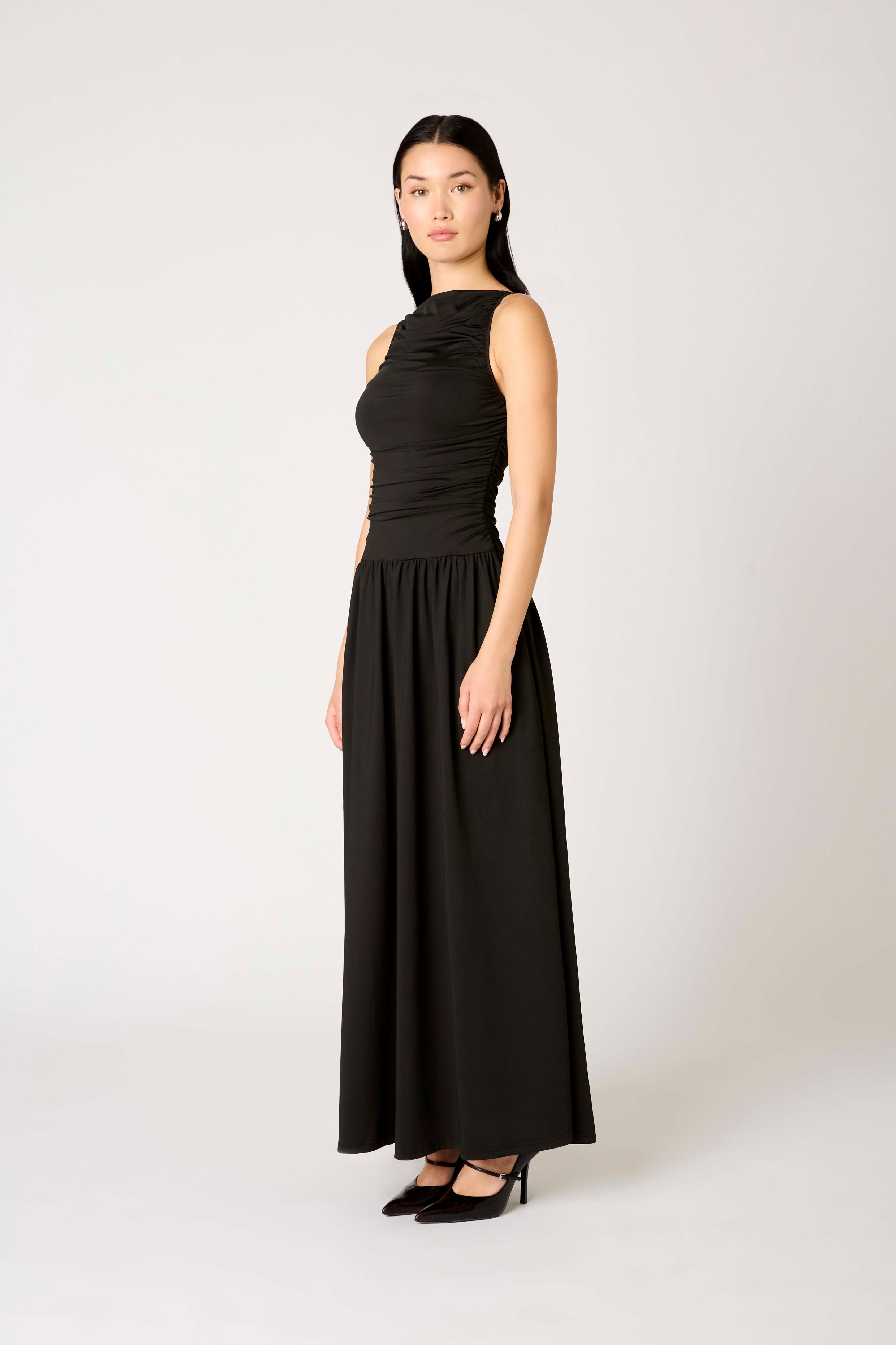 Clea Dress in black side view