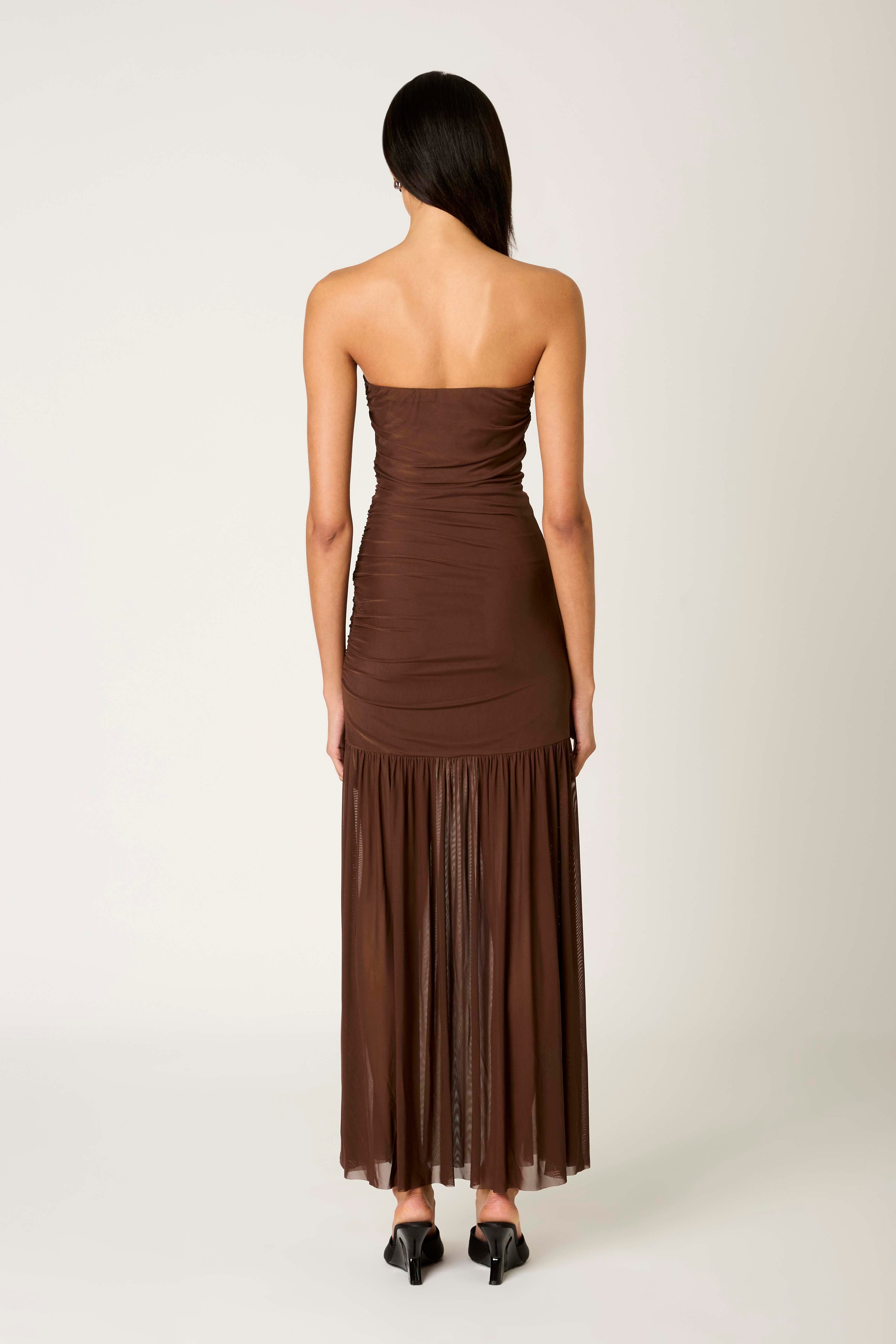 Nola Dress in espresso back view