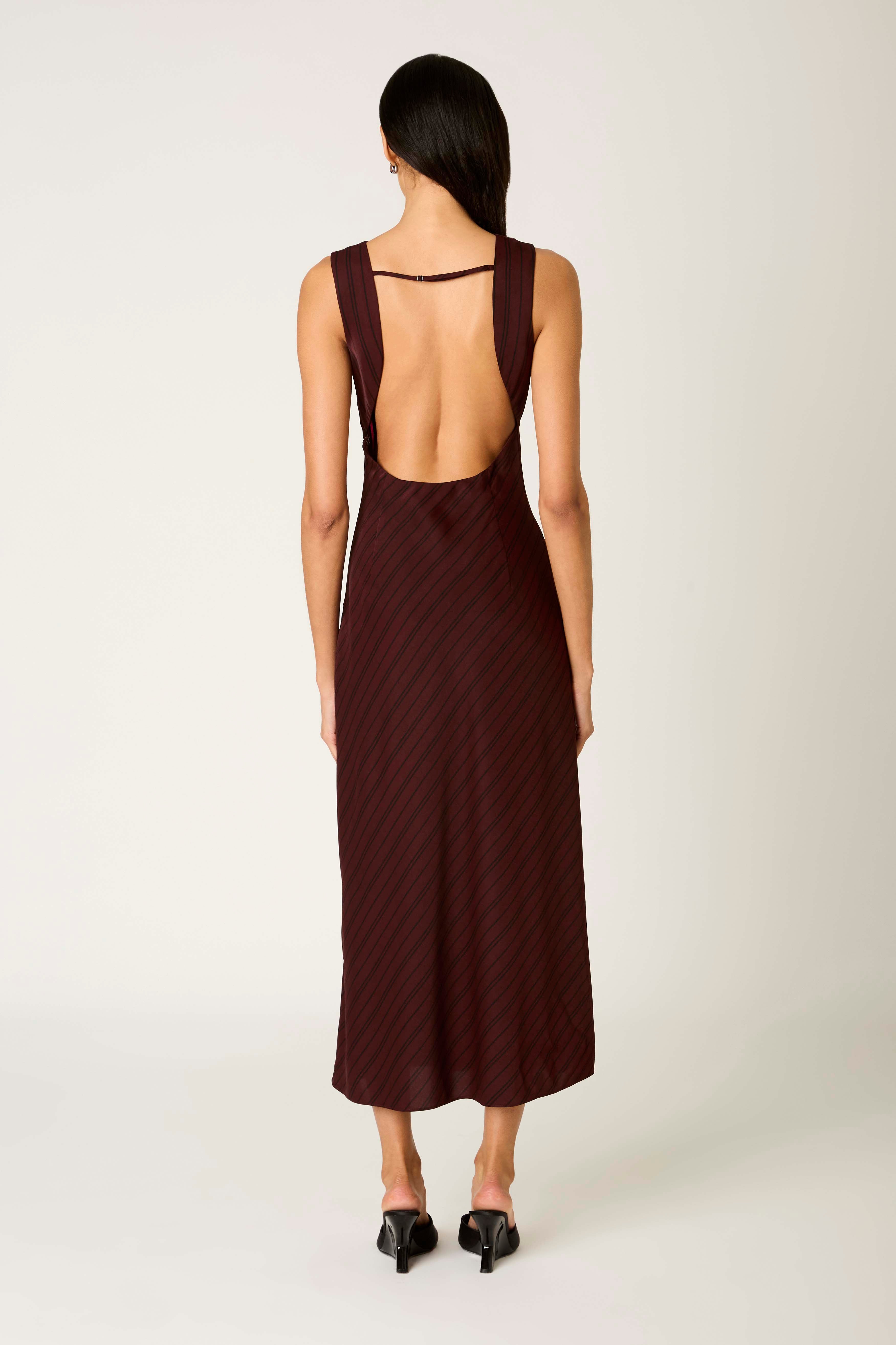 Fairfax Dress in oxblood back view