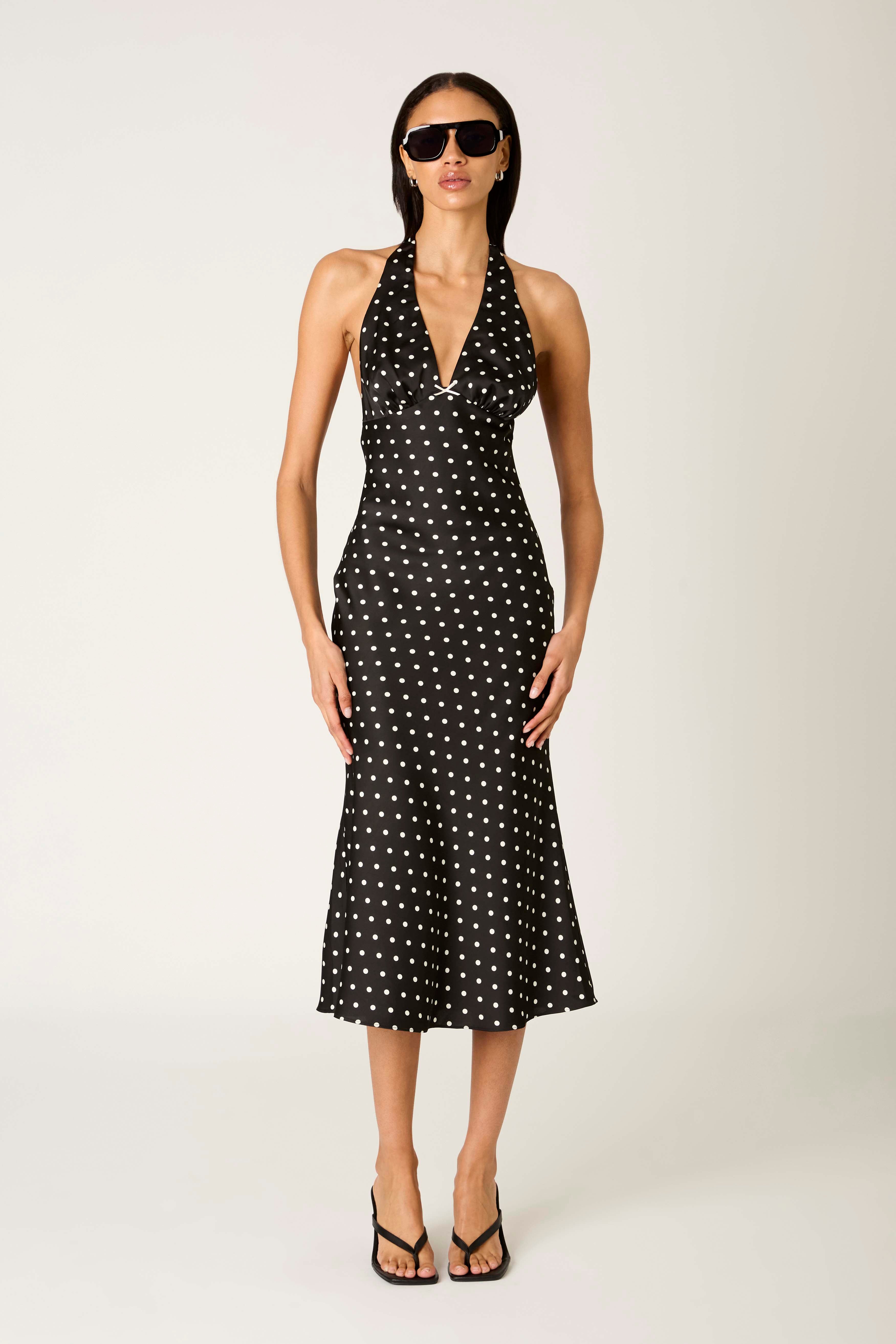 La Brea Dress in black front view
