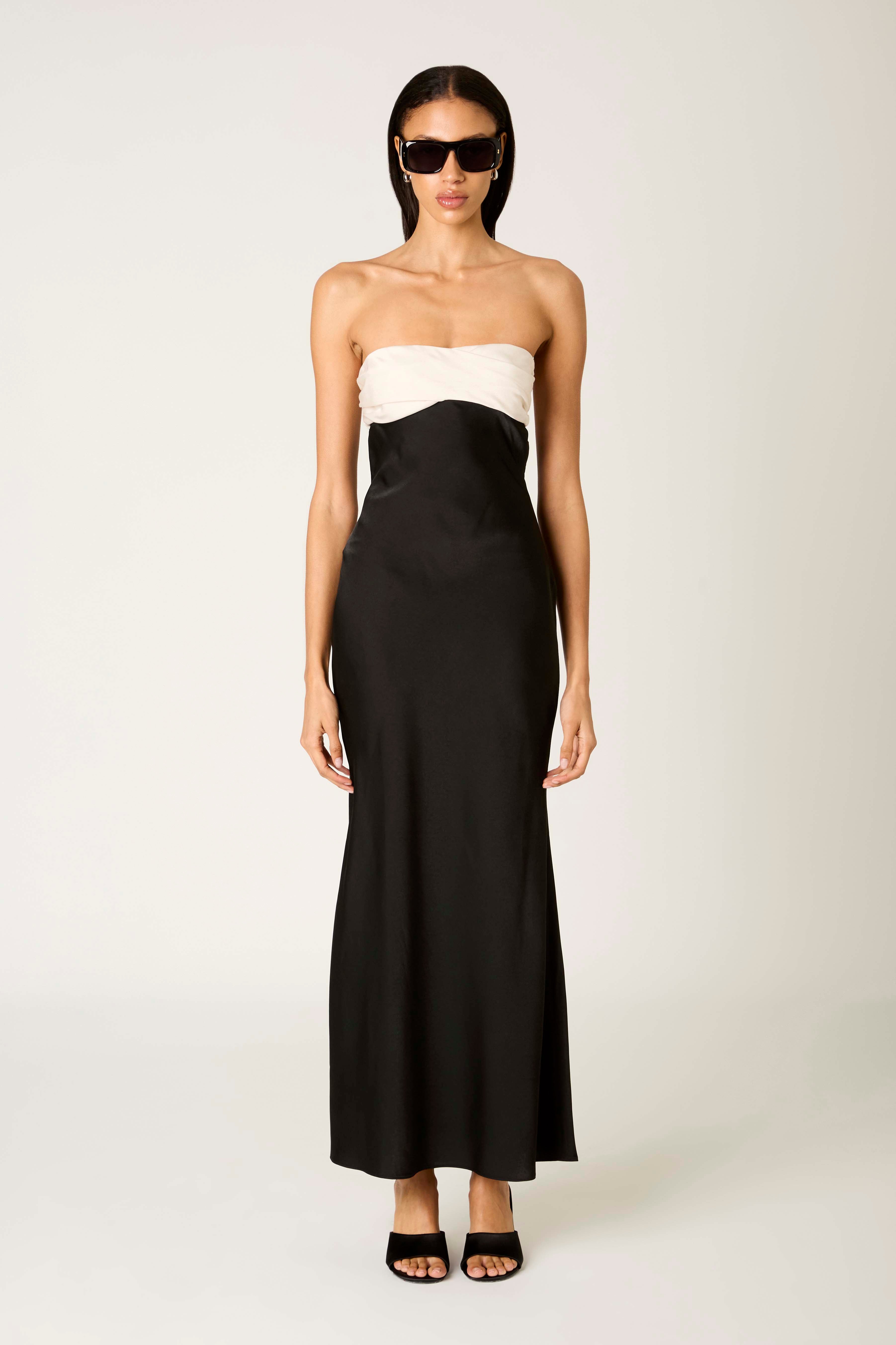 Sunset Dress in black front view