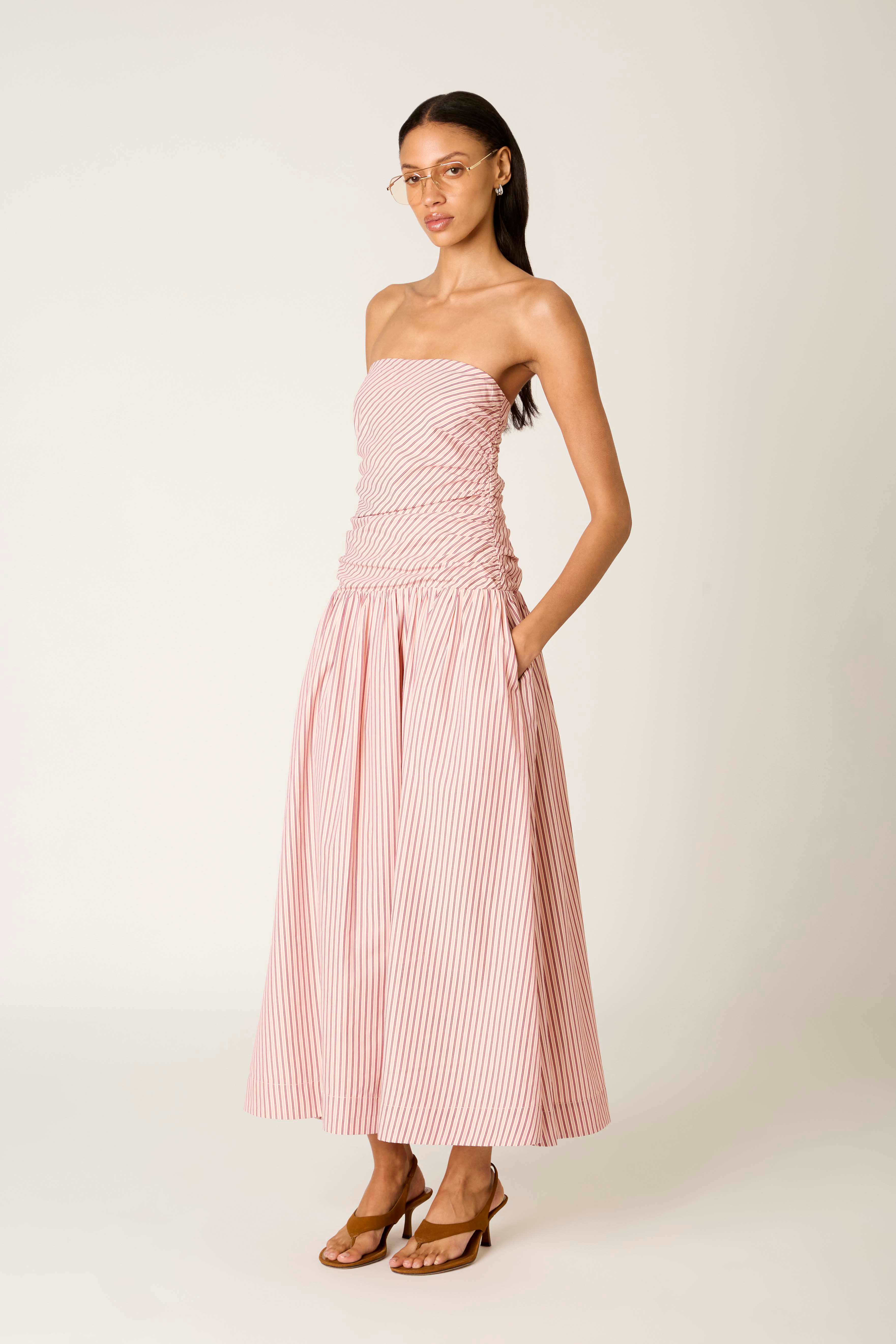 Mulholland Dress in wine side view