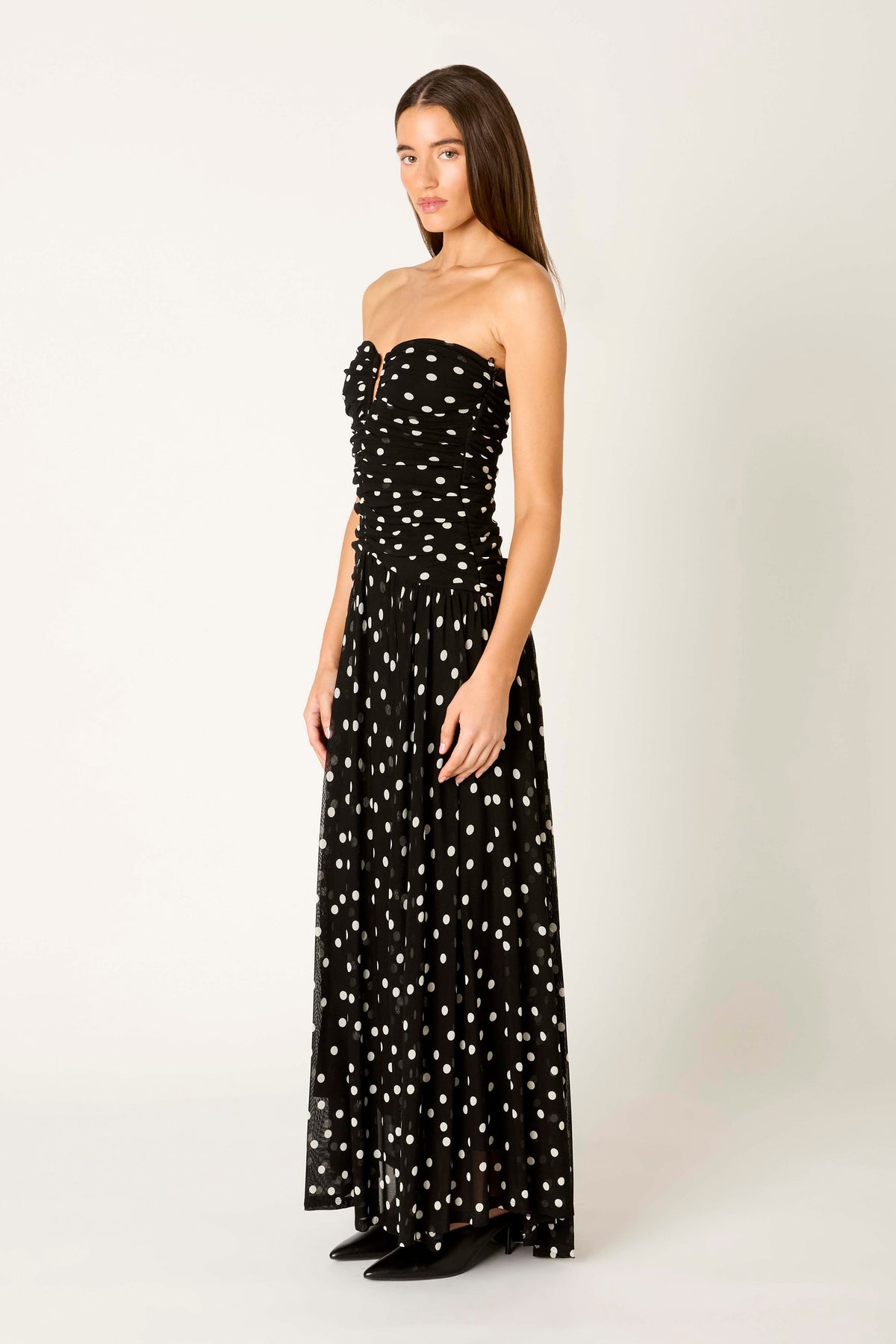 Beverly Dress in black/ivory side view
