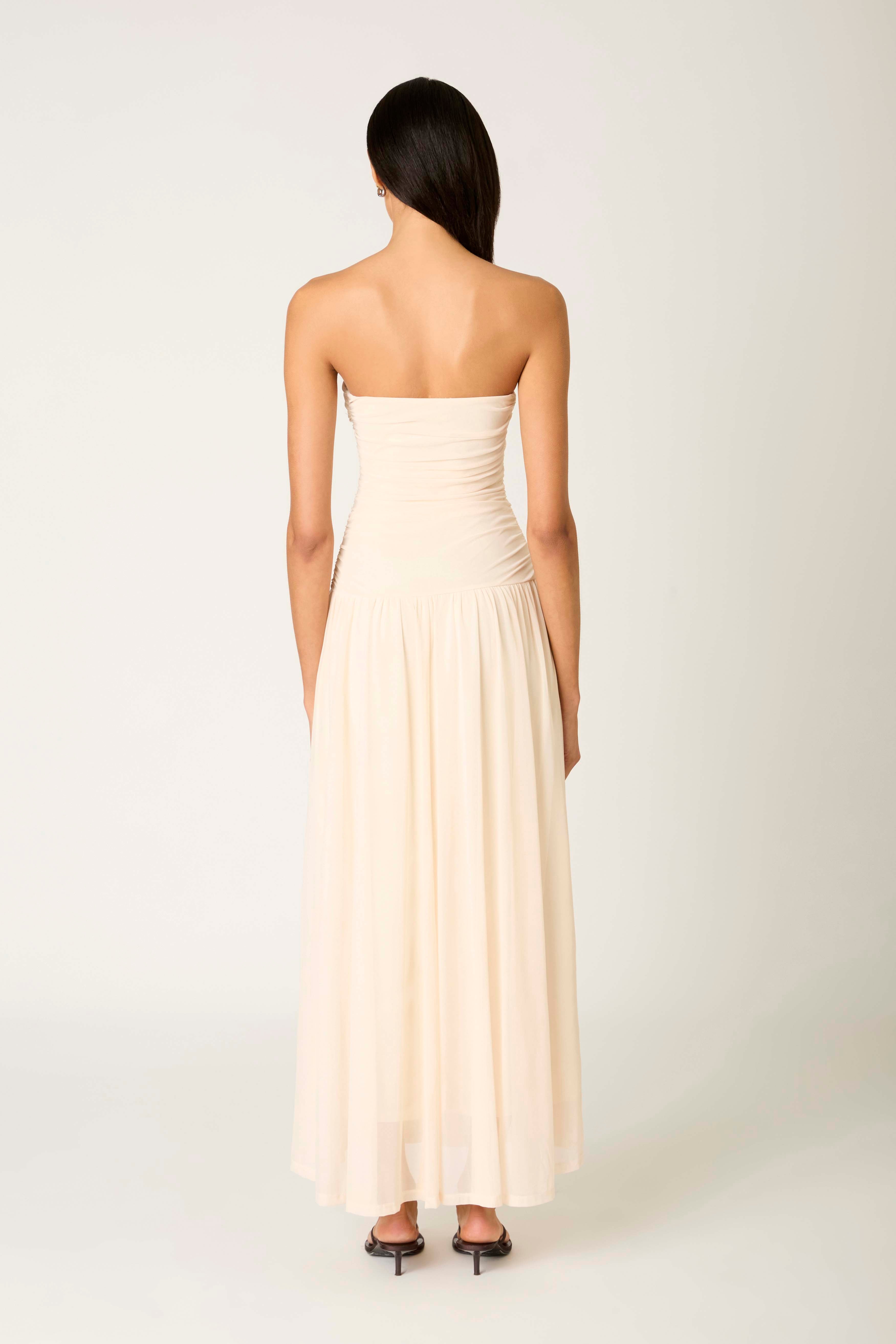 Beverly Dress in ivory back view