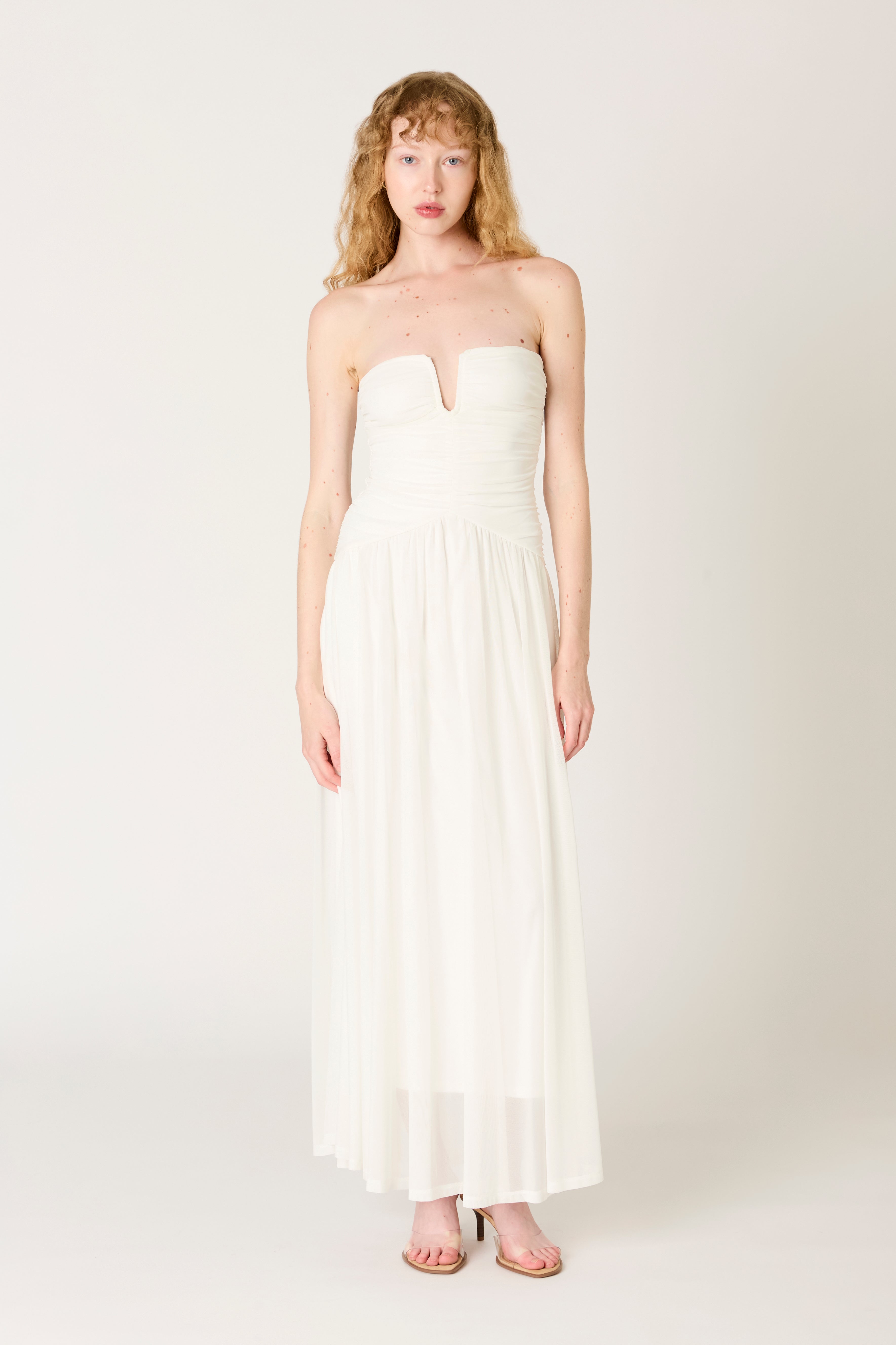 Beverly Dress in white front view