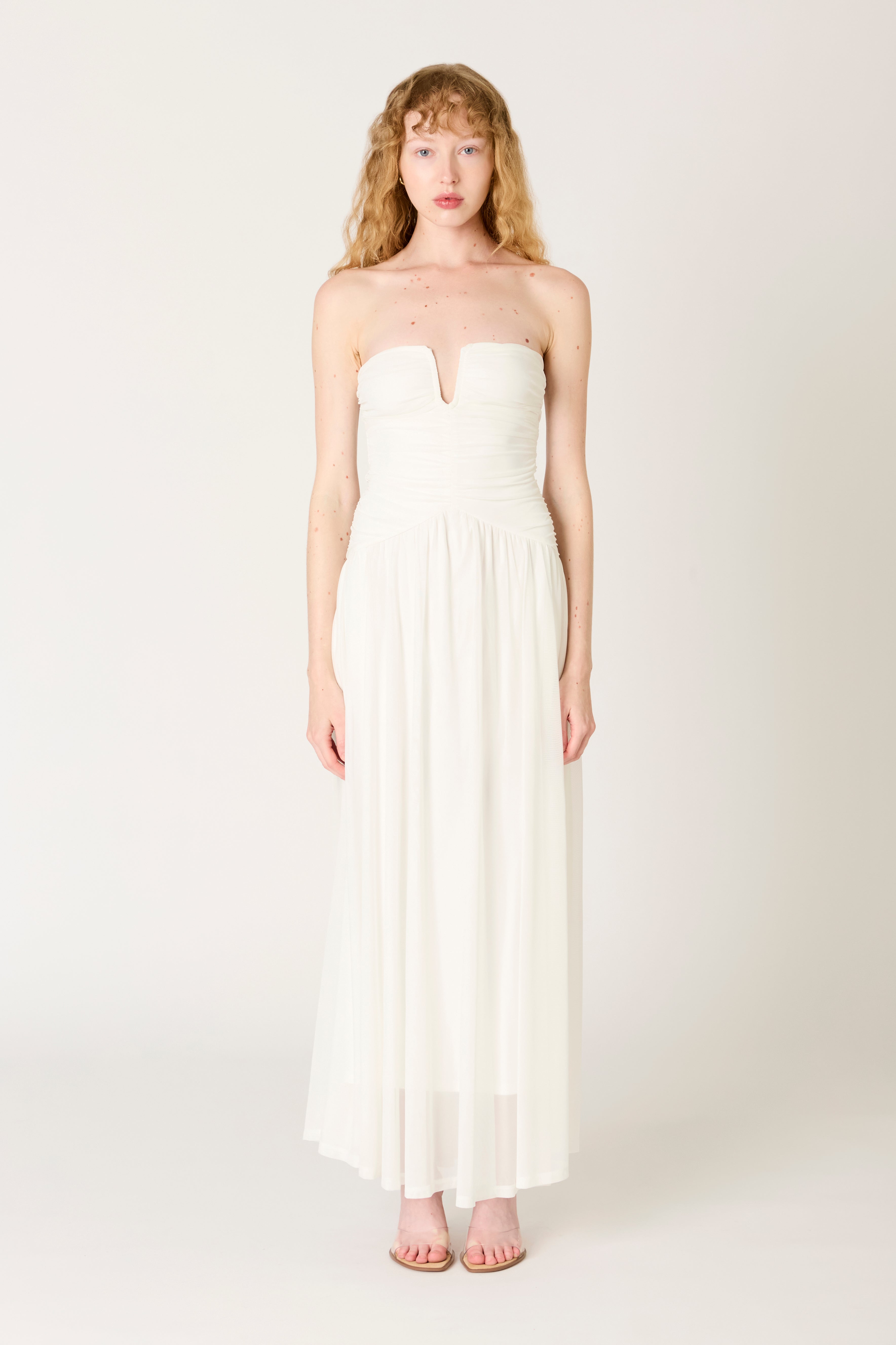 Beverly Dress in white front view