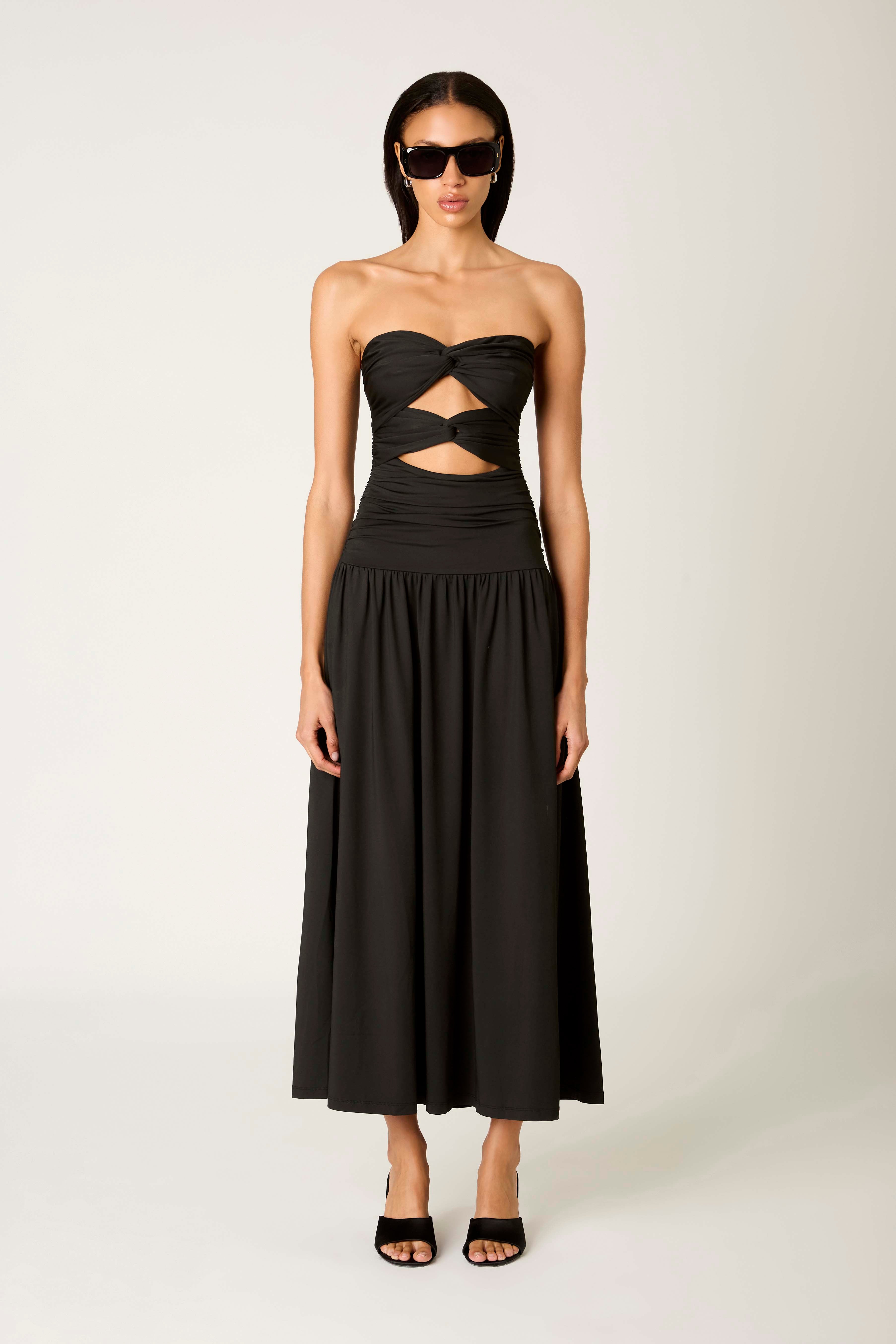 Wilshire Dress in black front view