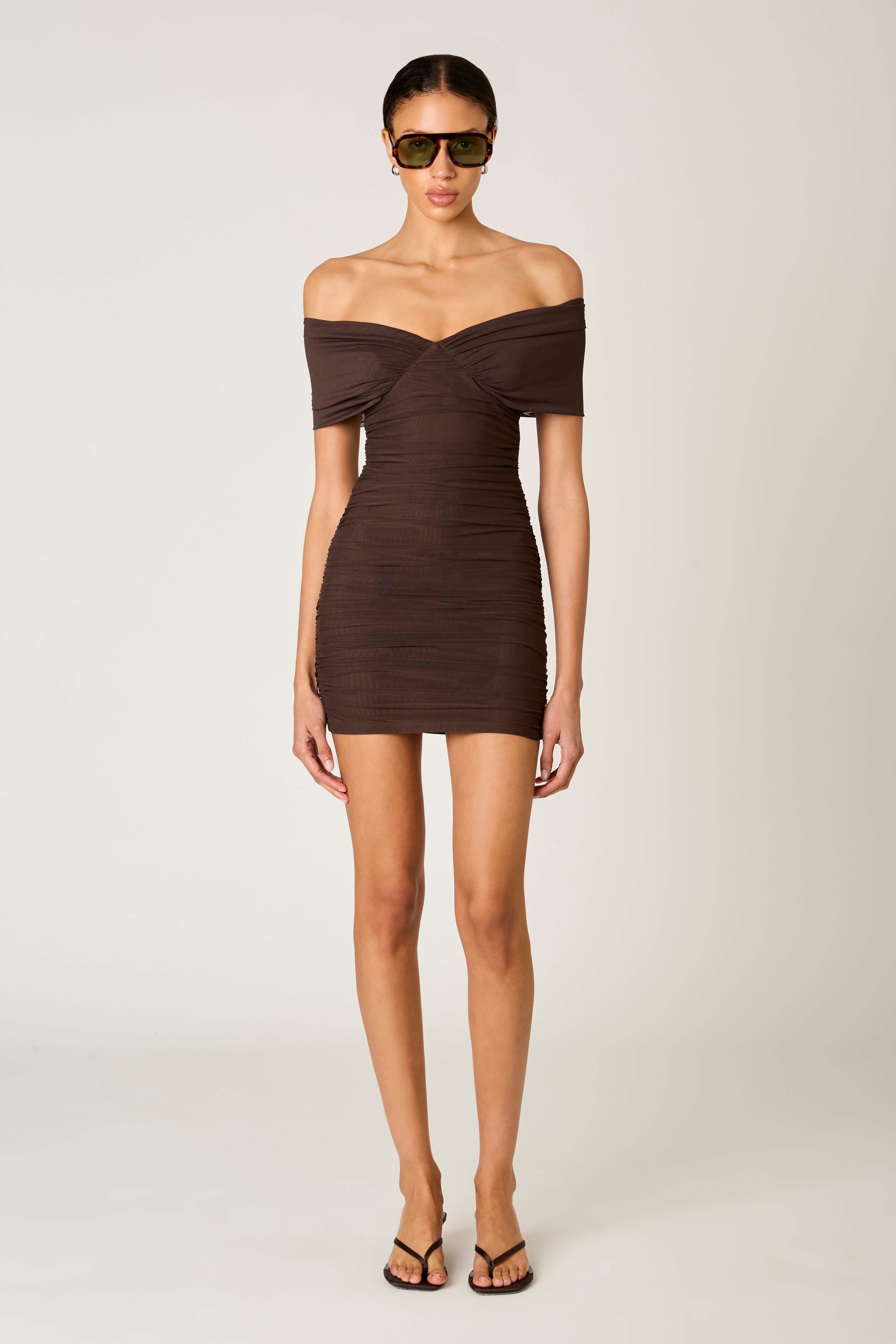 Olympic Dress in coffee front view