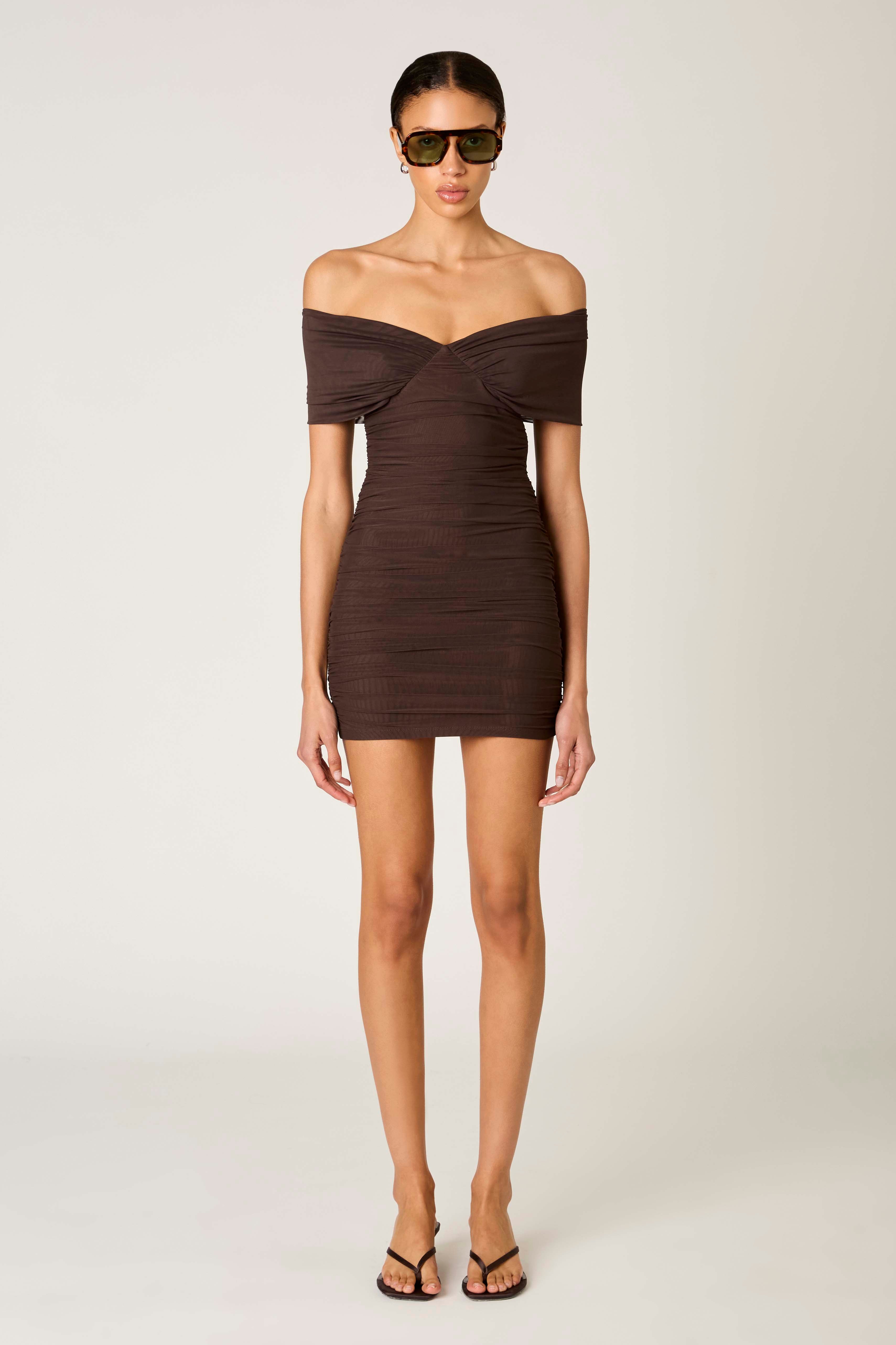 Olympic Dress in coffee front view