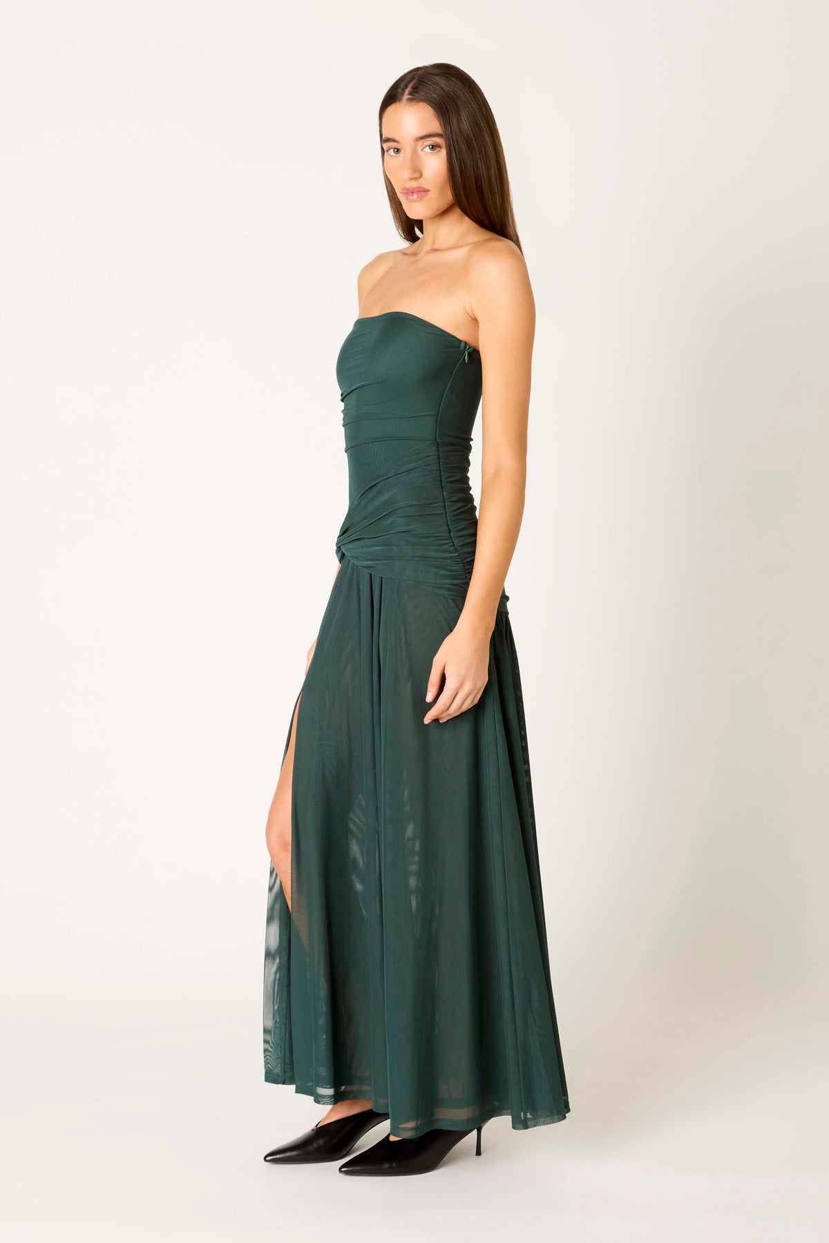Abbott Kinney Dress in hunter side view