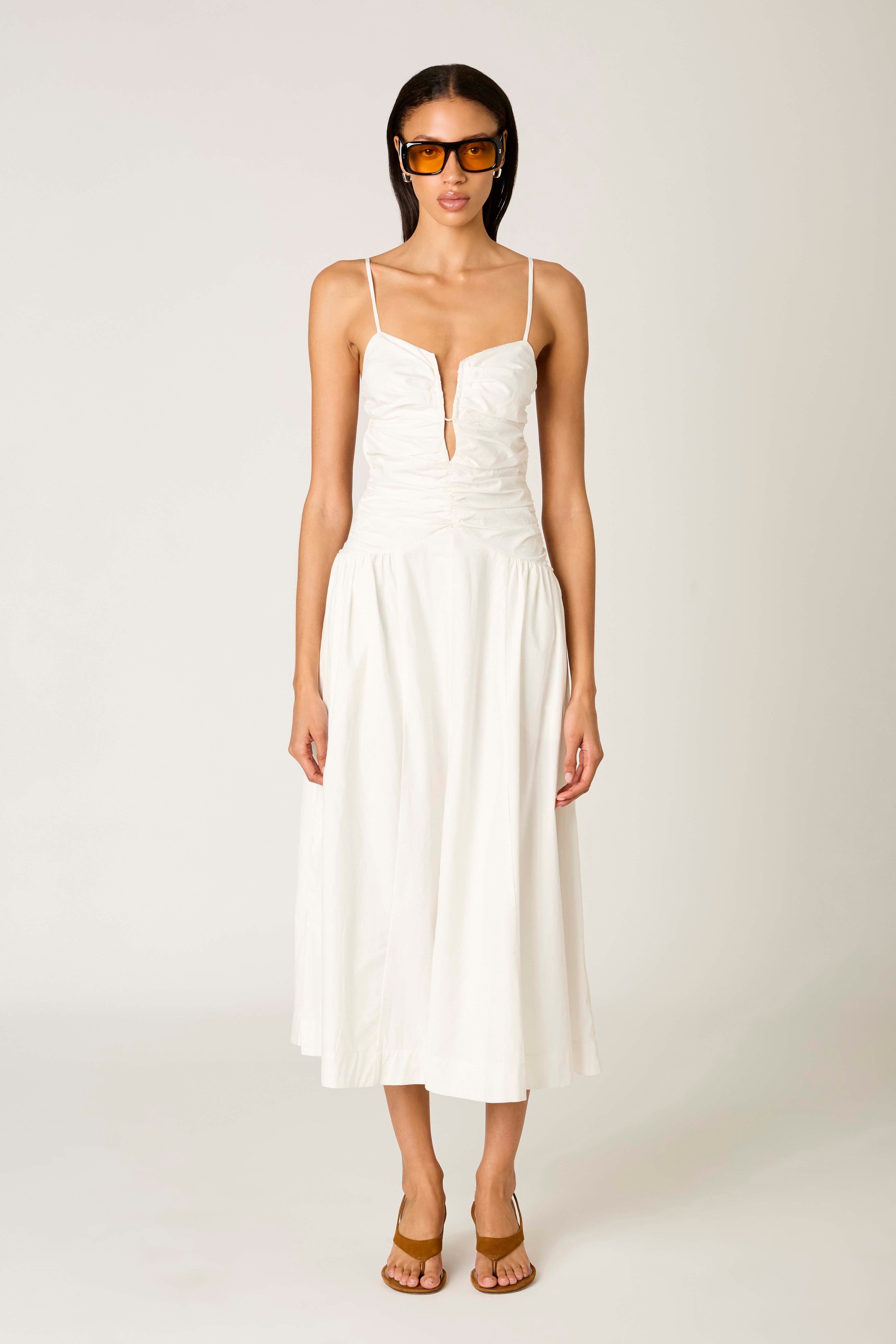 Sawtelle Dress in white front view